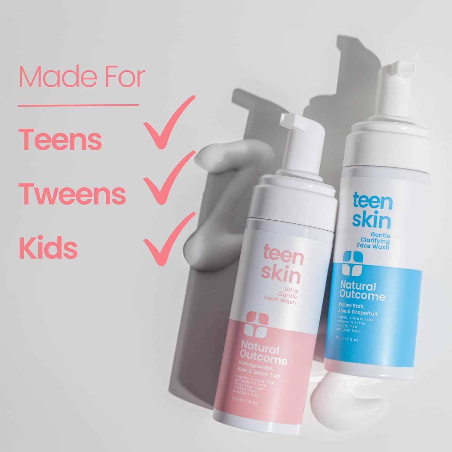 Natural Outcome Teen Skin Ultra Gentle Kids Face Wash | Daily Soothing Kid Facial Wash | Natural Non-Toxic Ingredients | for Teens, Preteens & Kids Looking to Prevent Acne | Fragrance Free | 5 Oz image number 3