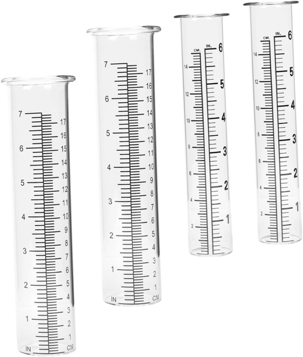 UPKOCH 4Pcs Glass Rain Gauge Tubes with Clear Scale Outdoor Rainfall Measuring Cylinders for Garden Patio Lawn Accurate Water Measurement image number 5