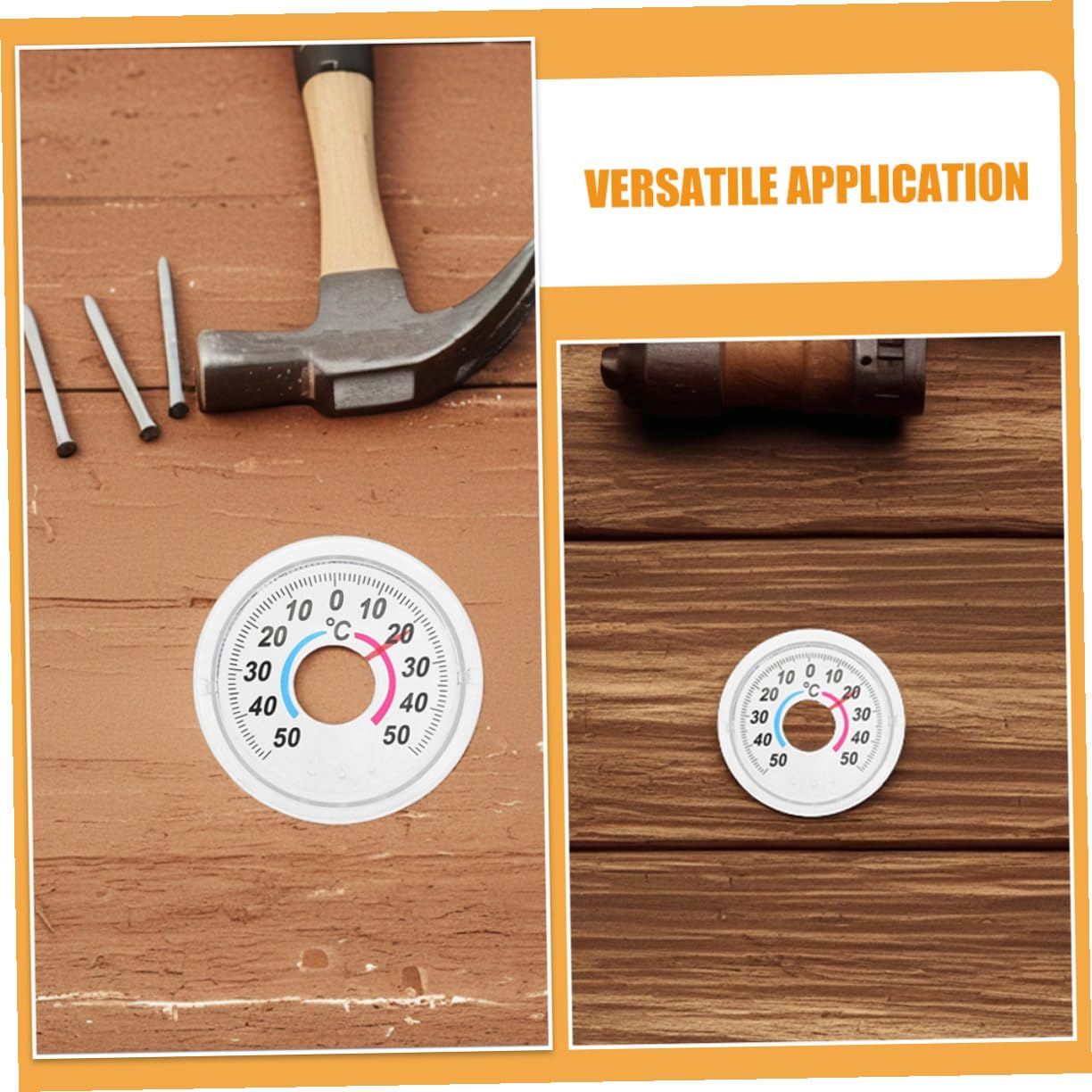 Portable round Indoor Window Thermometer Plastic Pointer Style Temperature Gauge for Door Use image number 5