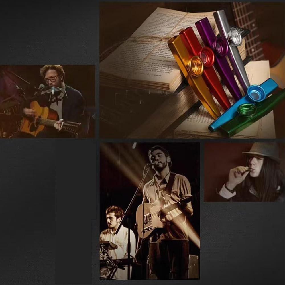 Metal Kazoos, Musical Instruments, Kazoo Flutes, Party Favor, Gift Bag Fillers, Entertainment Gift 6 Pack image number 3