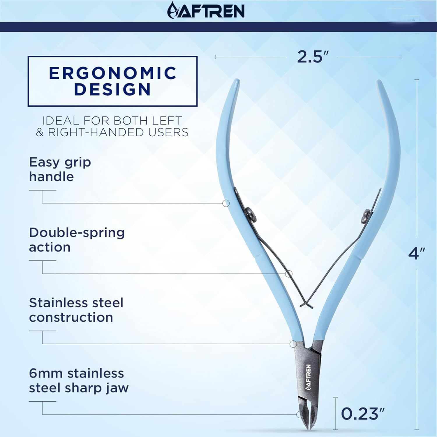 Professional Cuticle Nippers JAW 16 Stainless Steel Cuticle Scissors Sharp Nail Scissors Eyelash Cuticle Removal Tool Home Use Blue image number 3