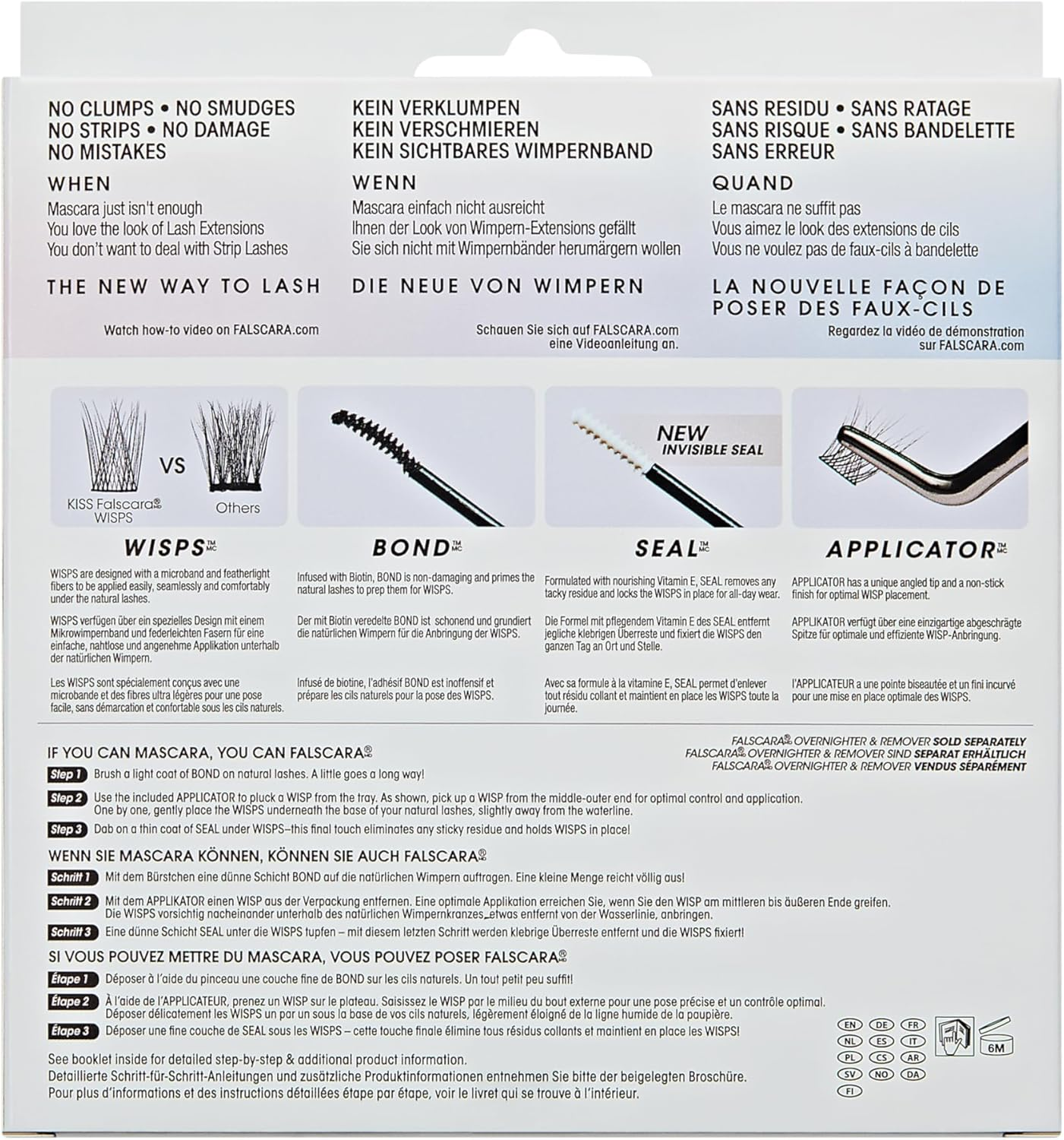 FALSCARA Eyelash Extension Set, Feather Light Volume Eyelashes with Invisible Clear Band, Bond & Seal, Applicator & 36 Eyelash Clusters image number 4