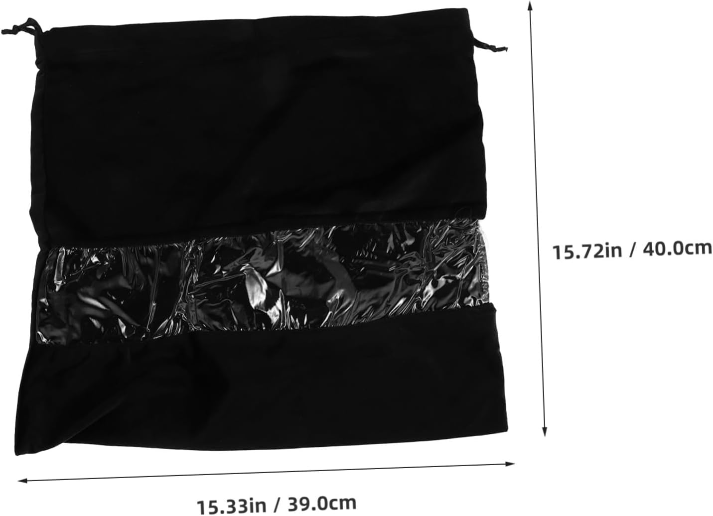 TOVINANNA Storage Bag Clear Tote Bag with Drawstrings Pvc Black image number 6