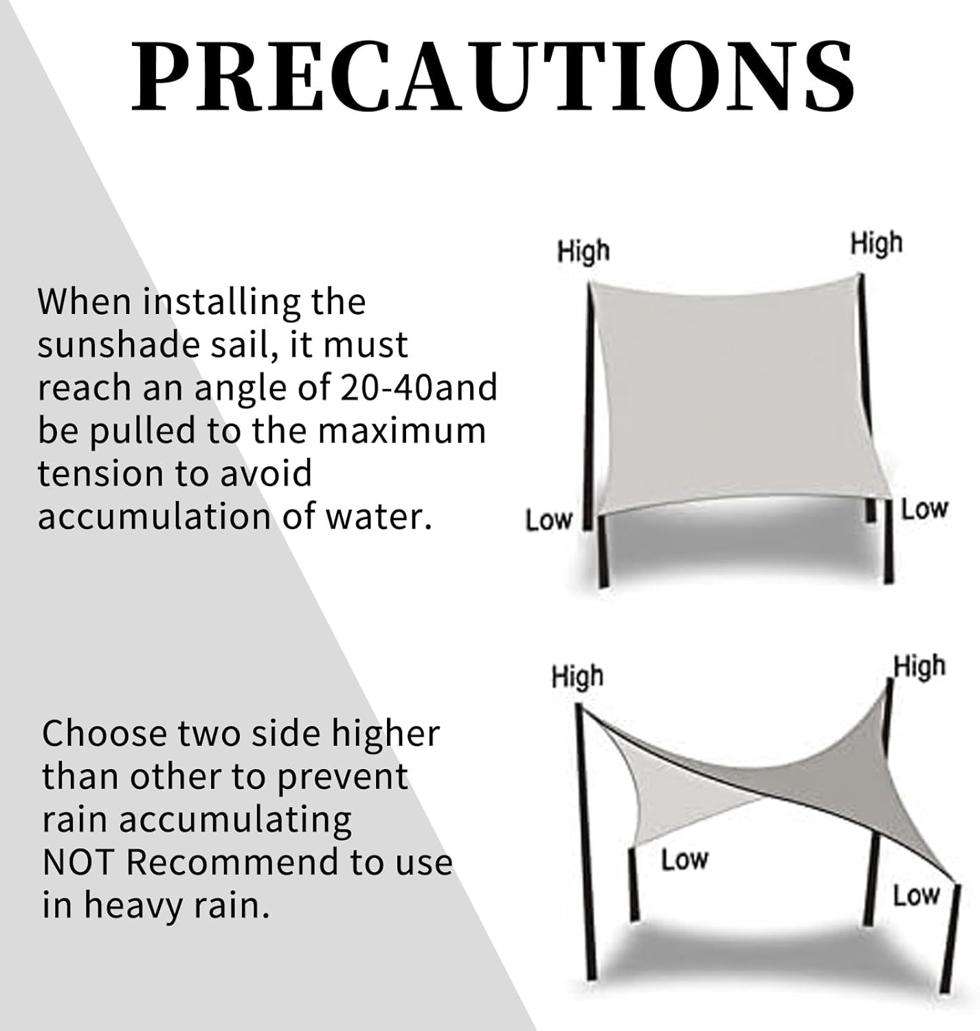 4Mx5M Rectangle Waterproof Sun Shade Sail 95% UV Block Sun Shades Canopy with Hardware Fixing Kit Double Stitched,Rip Resistant,Canopy Awning Shelter for Outdoors,Garden,Yard,Party and Facility(Grey) image number 3