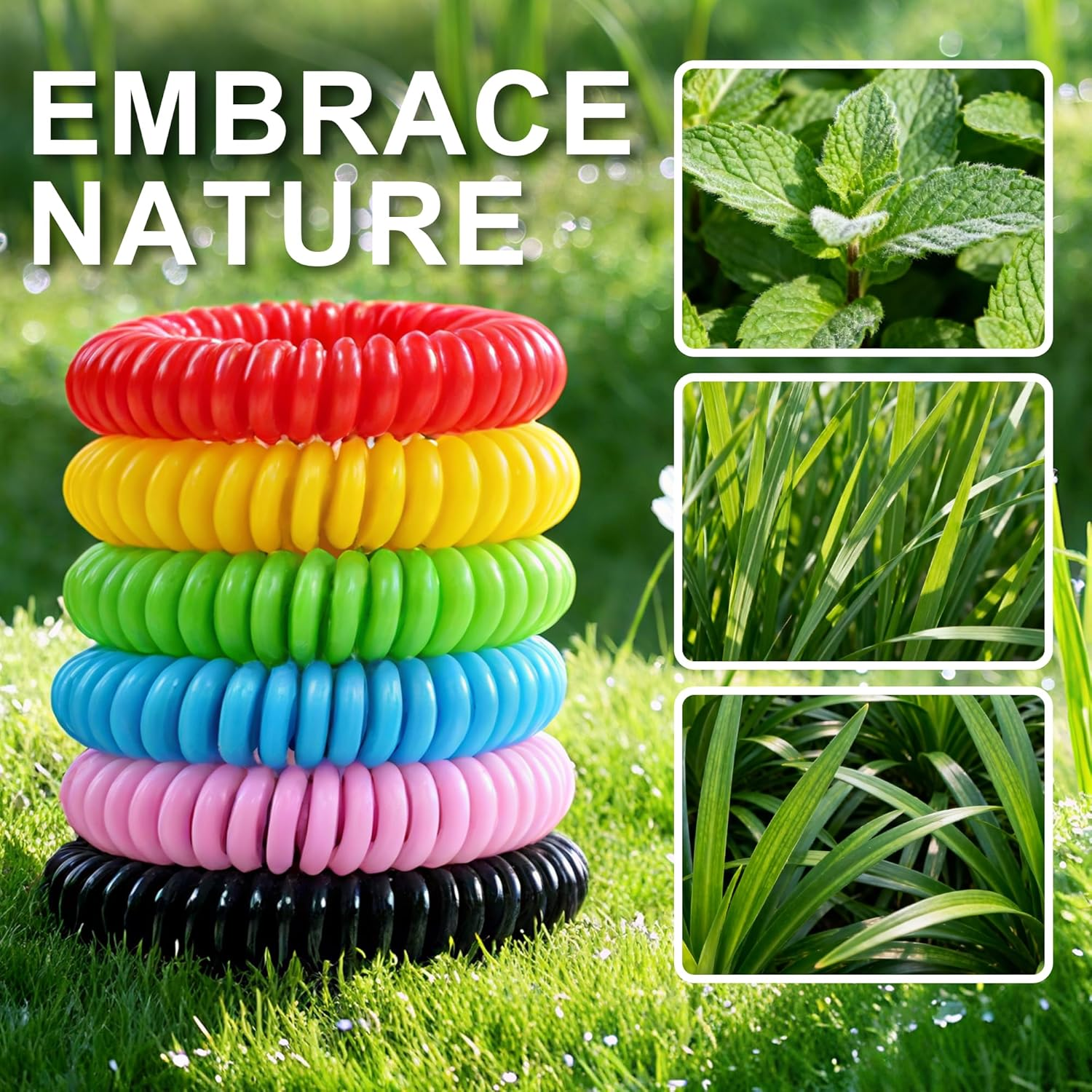 270 Pcs Mosquito Repellent Patches and 10 Pcs Bands Set - Natural Mozzie Patches Stickers and Wristbands for Outdoor Camping, Fishing, Gardening - Family Safe Protection for Kids and Adults image number 1