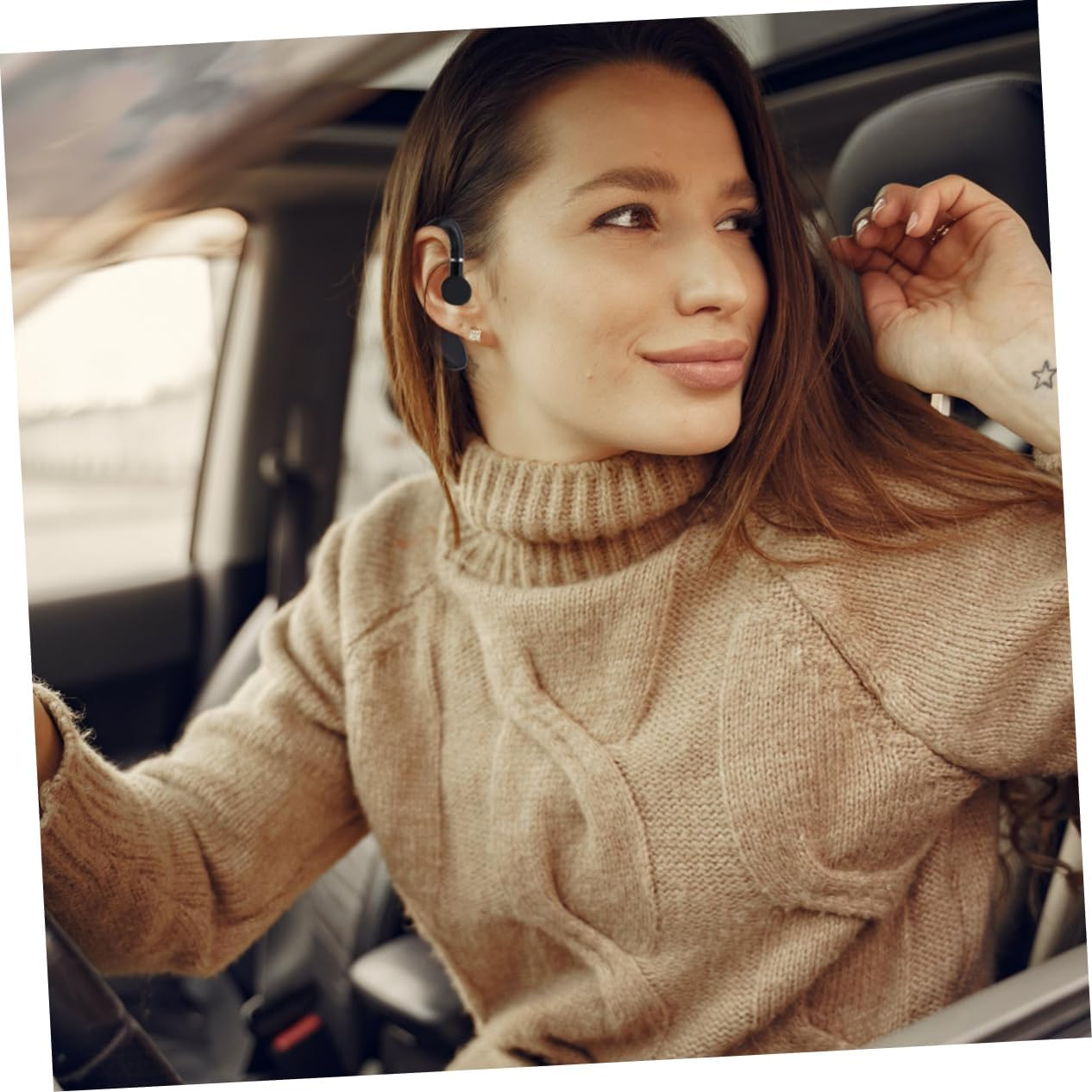 OSALADI Wireless Earphone Headset S109 One-Side Earpiece Long Battery Life Business Driving Earphone Workout Wireless Earbud Black for Active Use image number 6