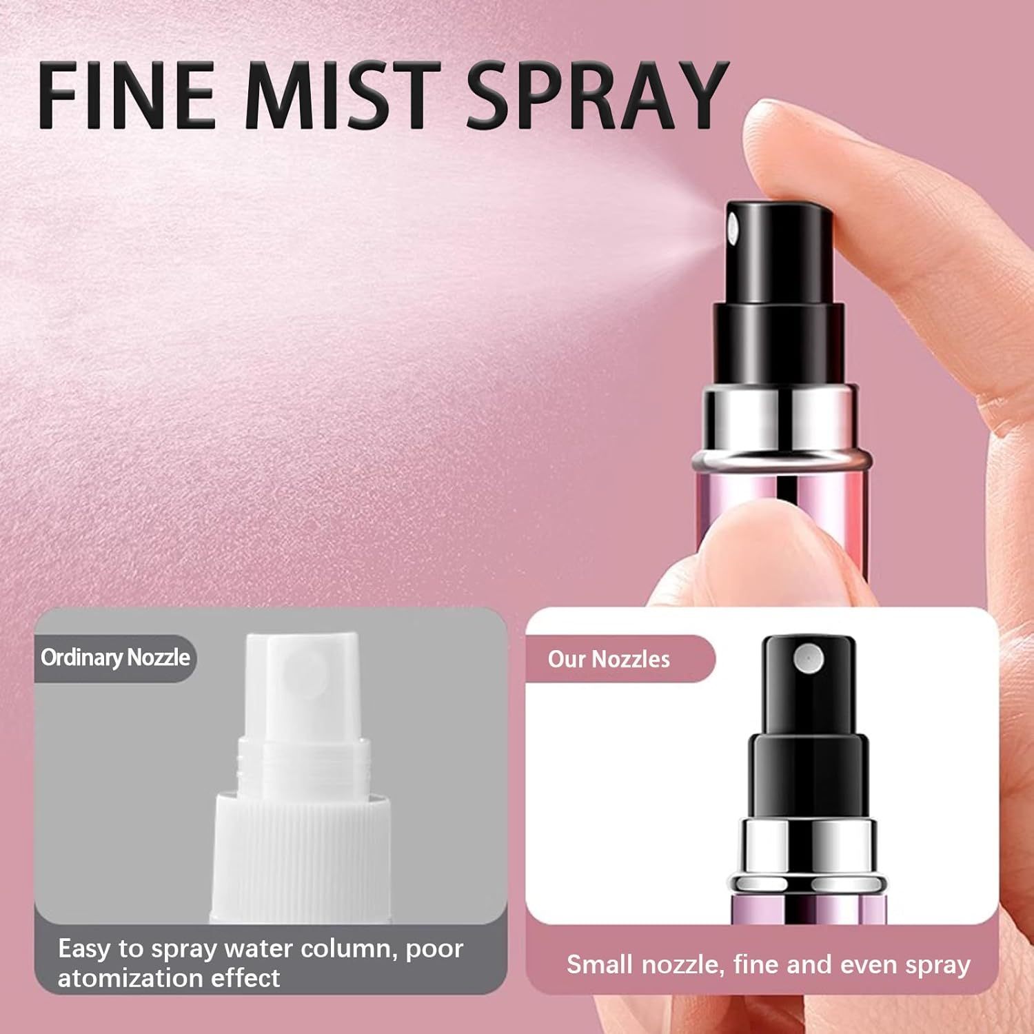 5PCS 5Ml Refillable Travel Perfume Atomizer Mini Spray Travel Perfume Bottle Empty Atomiser Perfume Bottle for Travel Holiday Outgoing (Bright-Gold, Silver, Pink, Black, Blue) image number 1