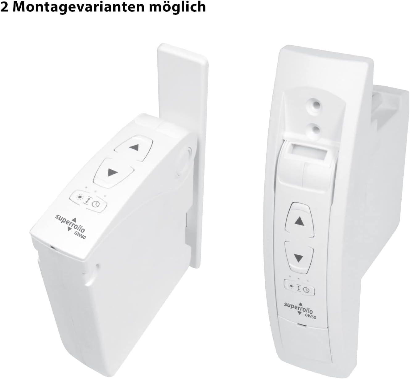 Superrollo GW60 Electric Belt Winder with Sun Sensor, Surface-Mounted and Flush-Mounted Possible Universal 4-In-1 Roller Shutter Drive for Roller Shutters up to 25 Kg