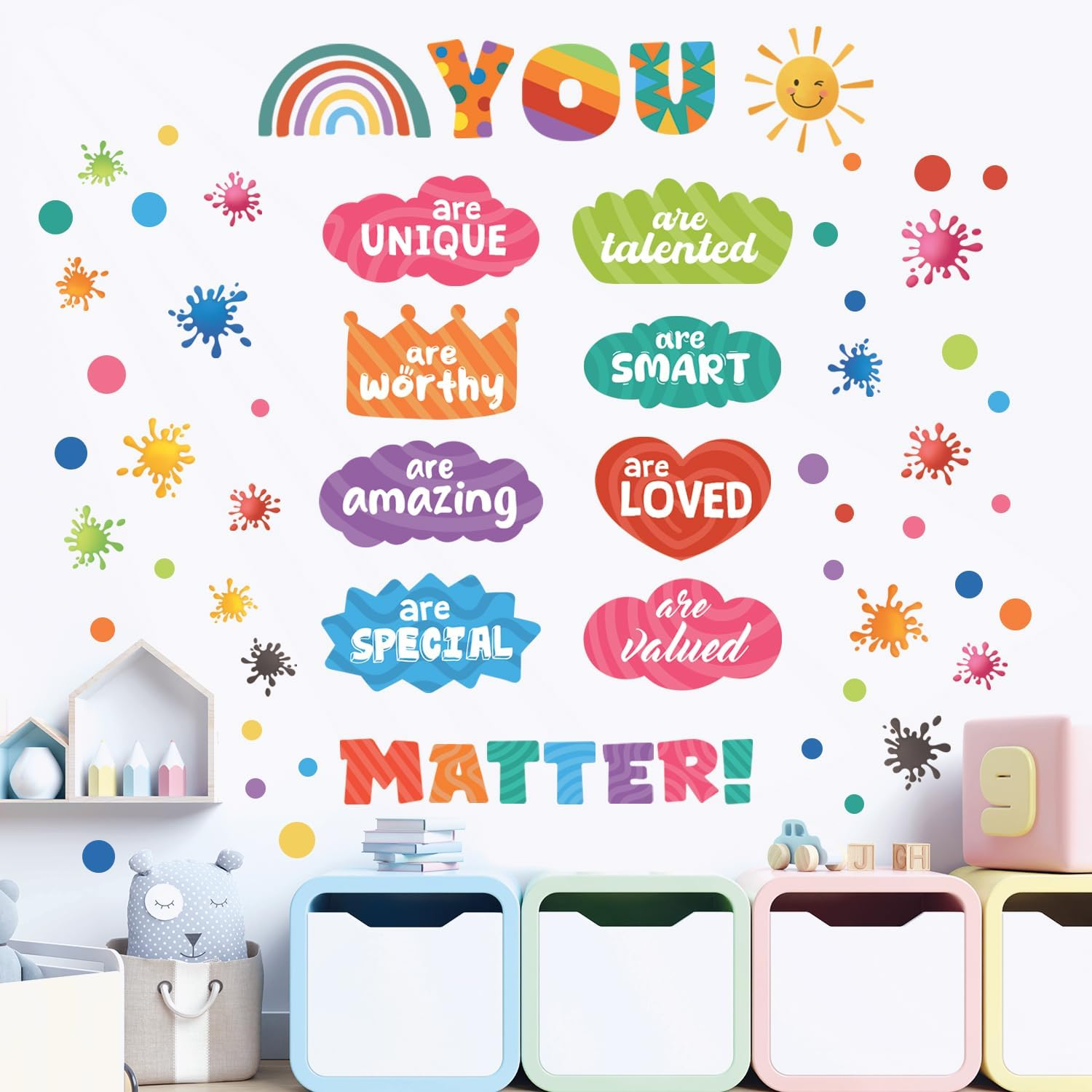 DECOWALL DS9-8082 Inspirational Quotes Wall Stickers Colorful Decals Kids Playroom School Classroom Nursery Educational Positive Motivational Phrases image number 3