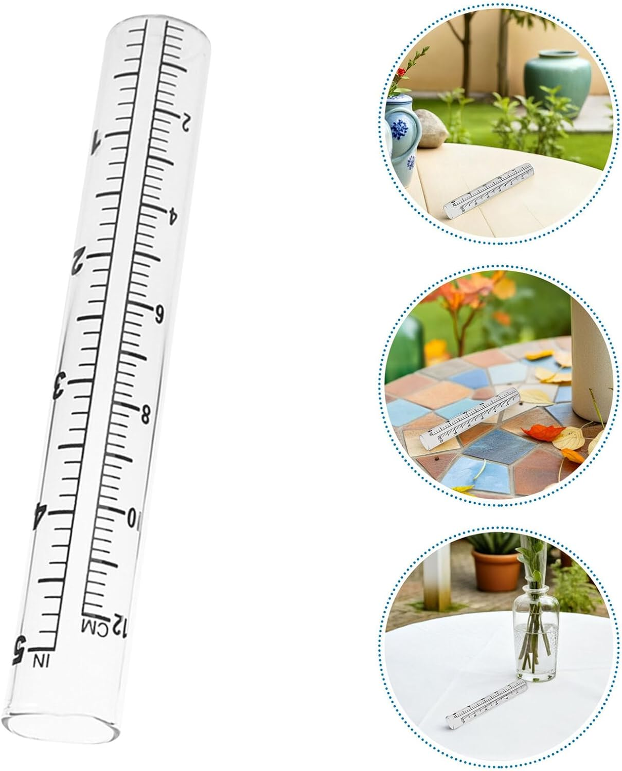POPETPOP 4Pcs Rain Gauge Replacement Tubes for Outdoor Garden Lawn Plastic Rainwater Measuring Cylinders for Accurate Yard Water Monitoring