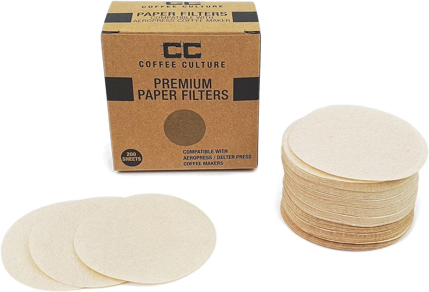 Coffee Culture Coffee Paper Filters 200 Piece Set, 64 Mm Size