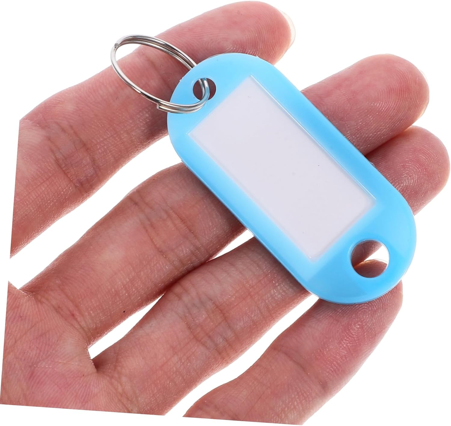 COSMEVIVI 50Pcs Keychain Tag Key Labels Multi-Use Luggage Tags Keychain Luggage Split Ring Key Identifiers Portable Labels Compact image number 4