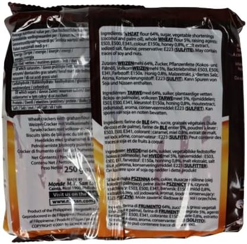 M.Y.San Honey Grahams Cracker, 10 X 25 Gm