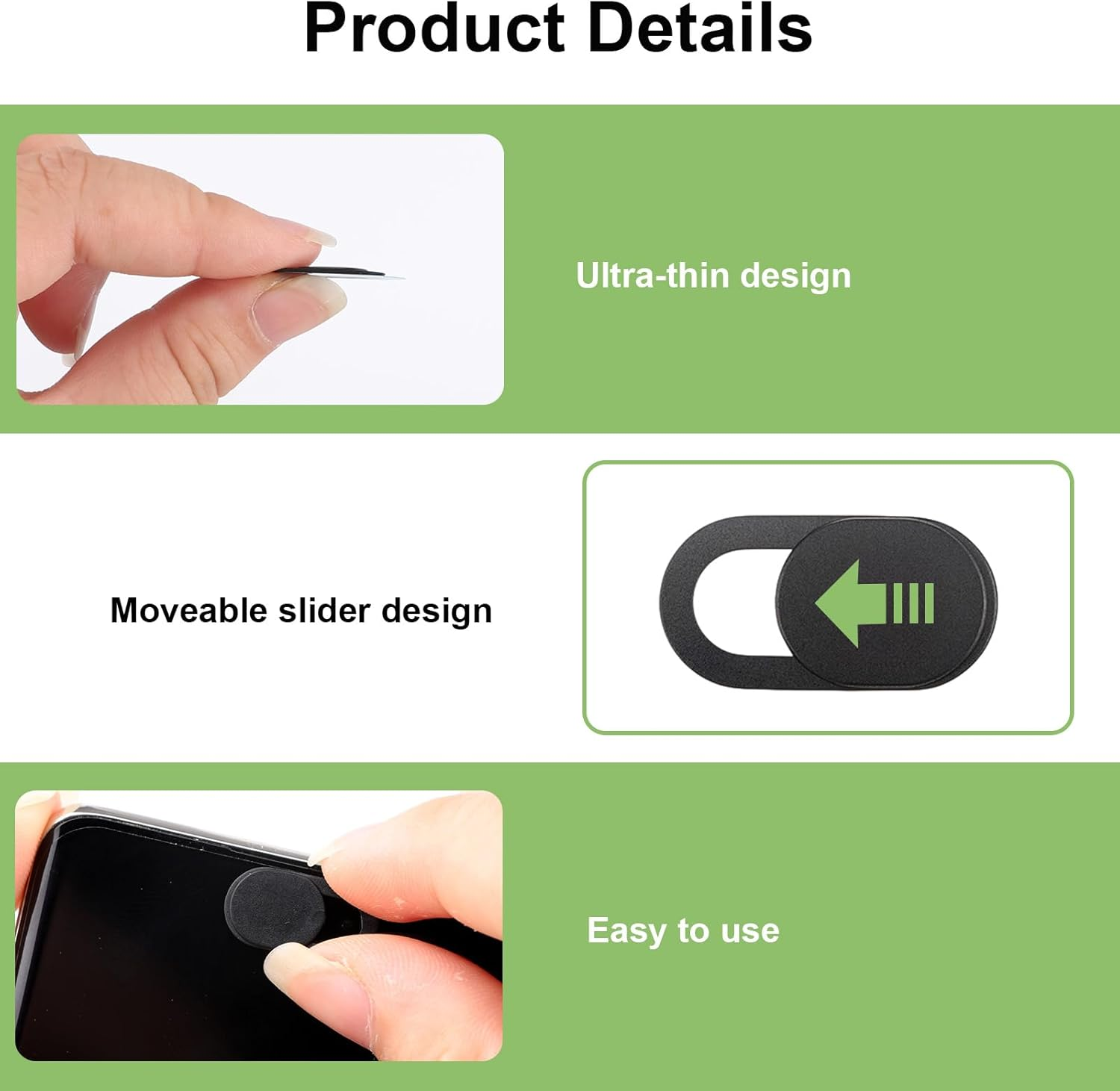 8 Pcs Laptop Camera Slide Cover, Privacy Webcam Cover, Ultra-Thin Camera Protector for PC Tablet Smartphone Computer, Prevent Peeping Secure Online Privacy Protection Easy to Use Durable image number 3