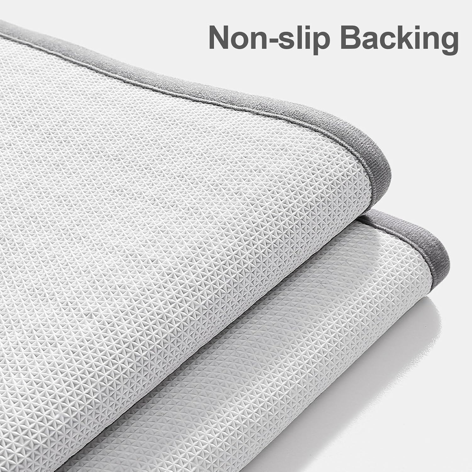 MOSISO Chenille Bathroom Rugs, 20 Inch X 32 Inch Non Slip Plush Shaggy Bath Carpet, Extra Soft and Absorbent Waffle Bath Mat for Bathroom Floor, Tub and Shower, Sink, Vanity, Grey