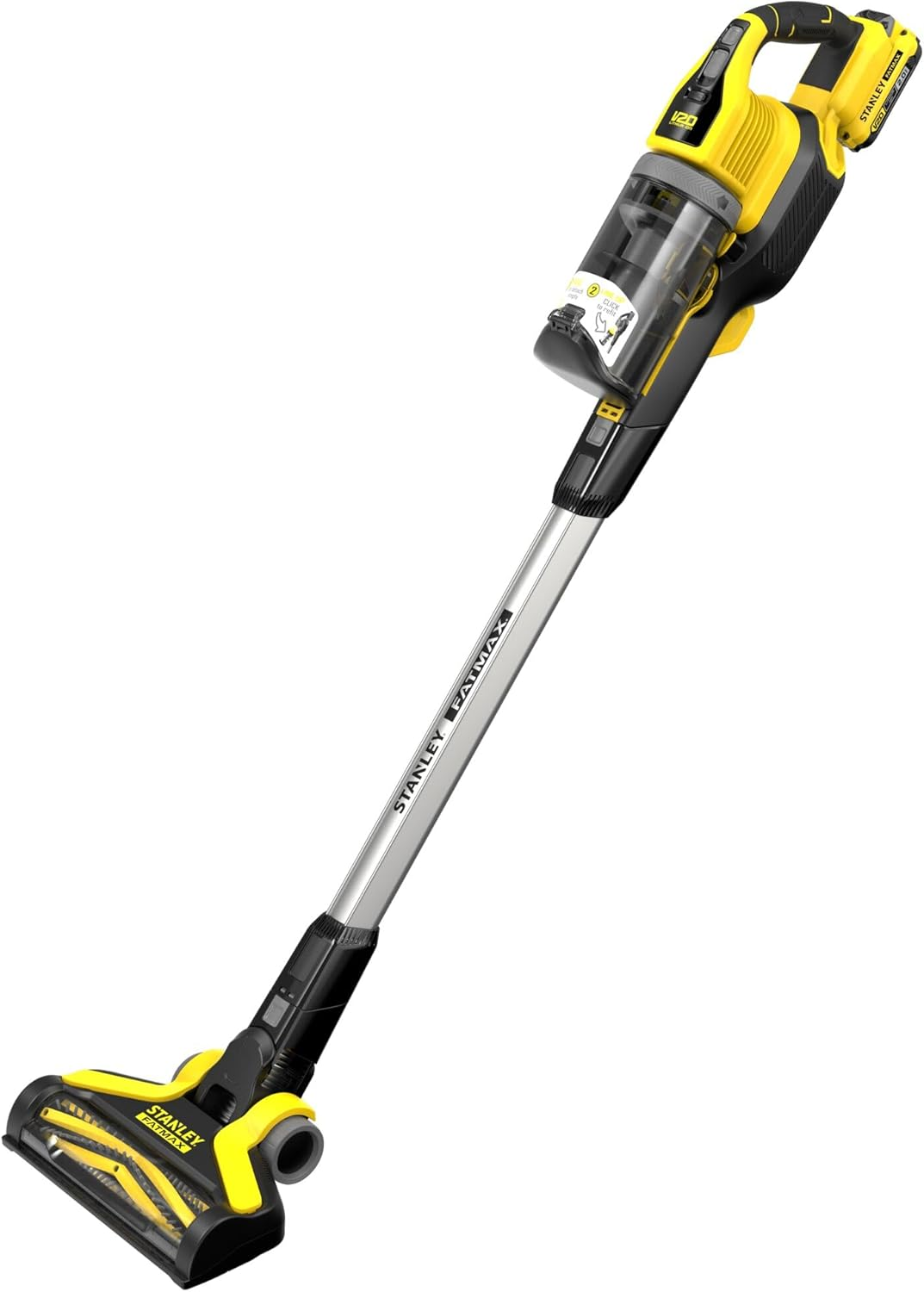 STANLEY FATMAX V20 | 18V Cordless Stick Vacuum Kit - Cyclonic Suction & HEPA Filter for Workshop & Car Clean-Up, 2.0 Ah Battery & Charger image number 5