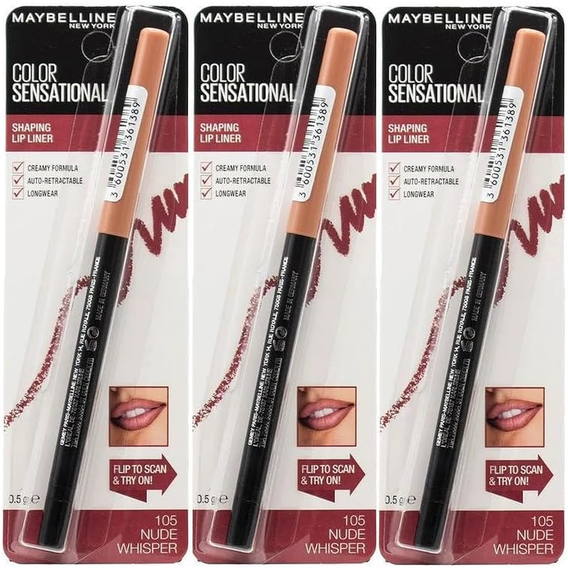 3Pk Maybelline New York Color Sensational Shaping Lip Liner - 105 Nude Whisper image number 4