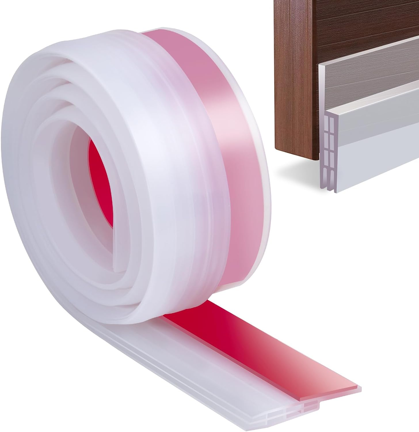 YOUSHARES Brown Door Seal - 2" Width X 39" Length Draught Excluder, Weather Stripping, Rubber Draft Sweep Stopper for Soundproof and Keep Warm (2 Packs)