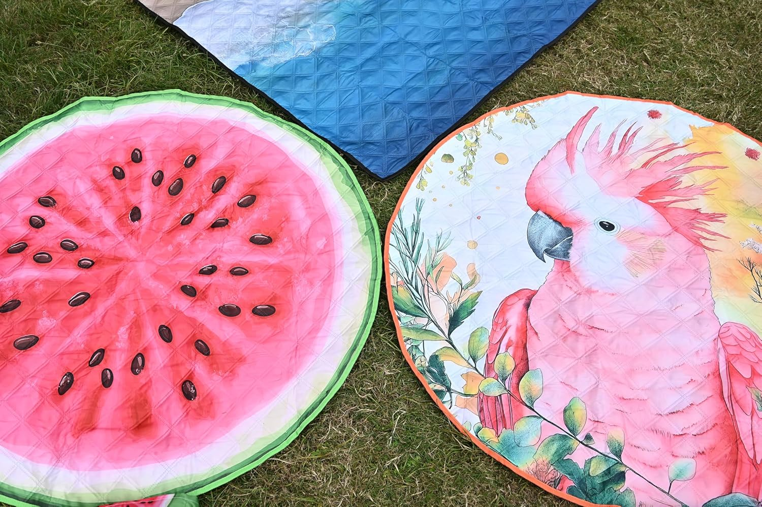 1M Outdoor Compact Picnic Blanket. Lightweight Foldable Waterproof Picnic Mat, Fun and Colourful. Designed in Sydney for Park, Beach, Camping, Courtyard, Music Festival (Pink Cockatoo) image number 4