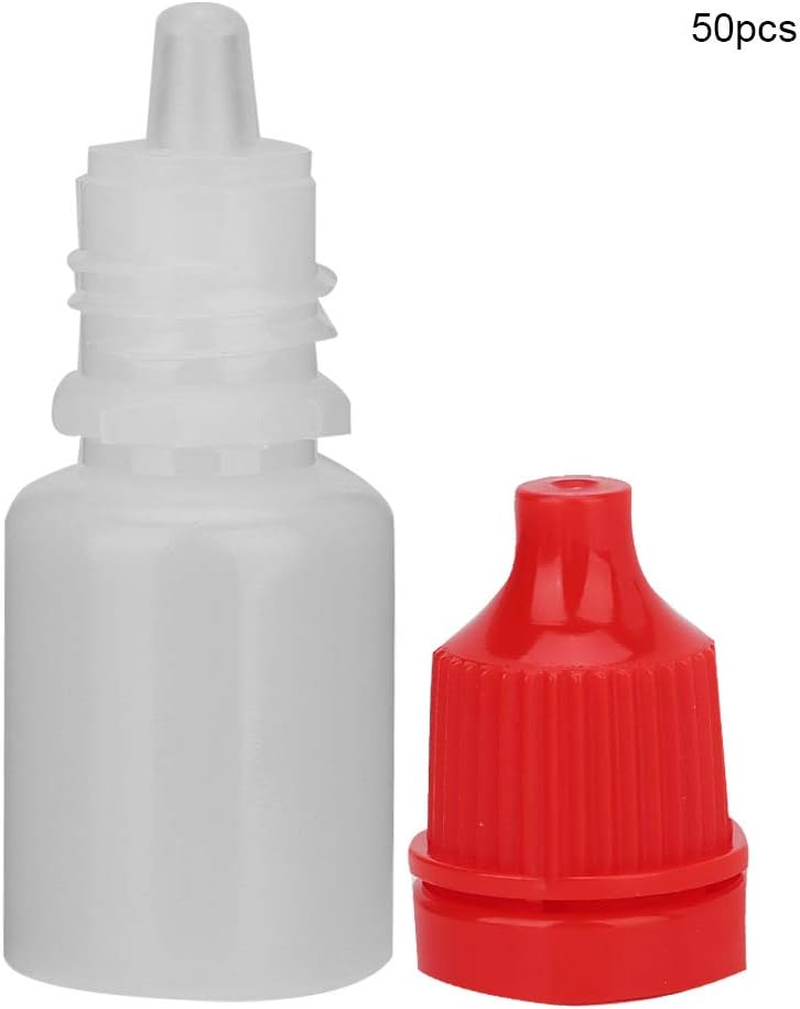 50PCS 5Ml Empty Clear Plastic Squeezable Dropper Bottles Refillable Eye Liquid Dropper Containers for Eye Drops Ear Drops Essential Oils (Red) image number 6