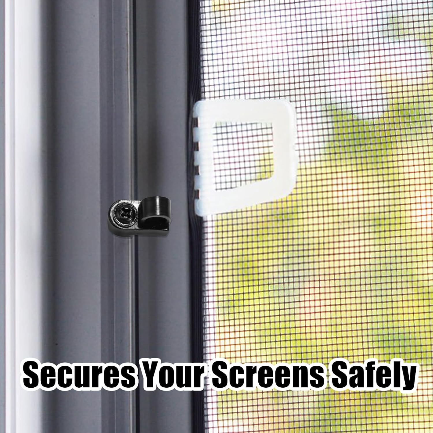 24Pcs 3/8 Inch Nylon Window Screen Clips with Screws, Diecast Door Glass Secure Fasteners Winter Window Screens Holder Clip Accessories for Storm Windows Storm Panels (Black) - Black image number 3