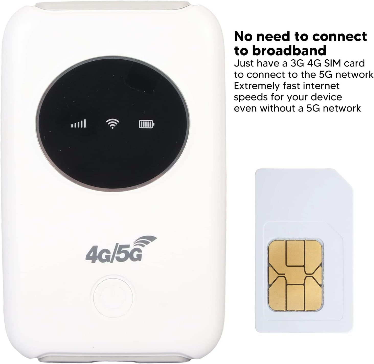 Portable Mobile 5G Wifi Modem - Unlocked 300Mbps 4G LTE USB Lightweight with SIM Card Slot for Work