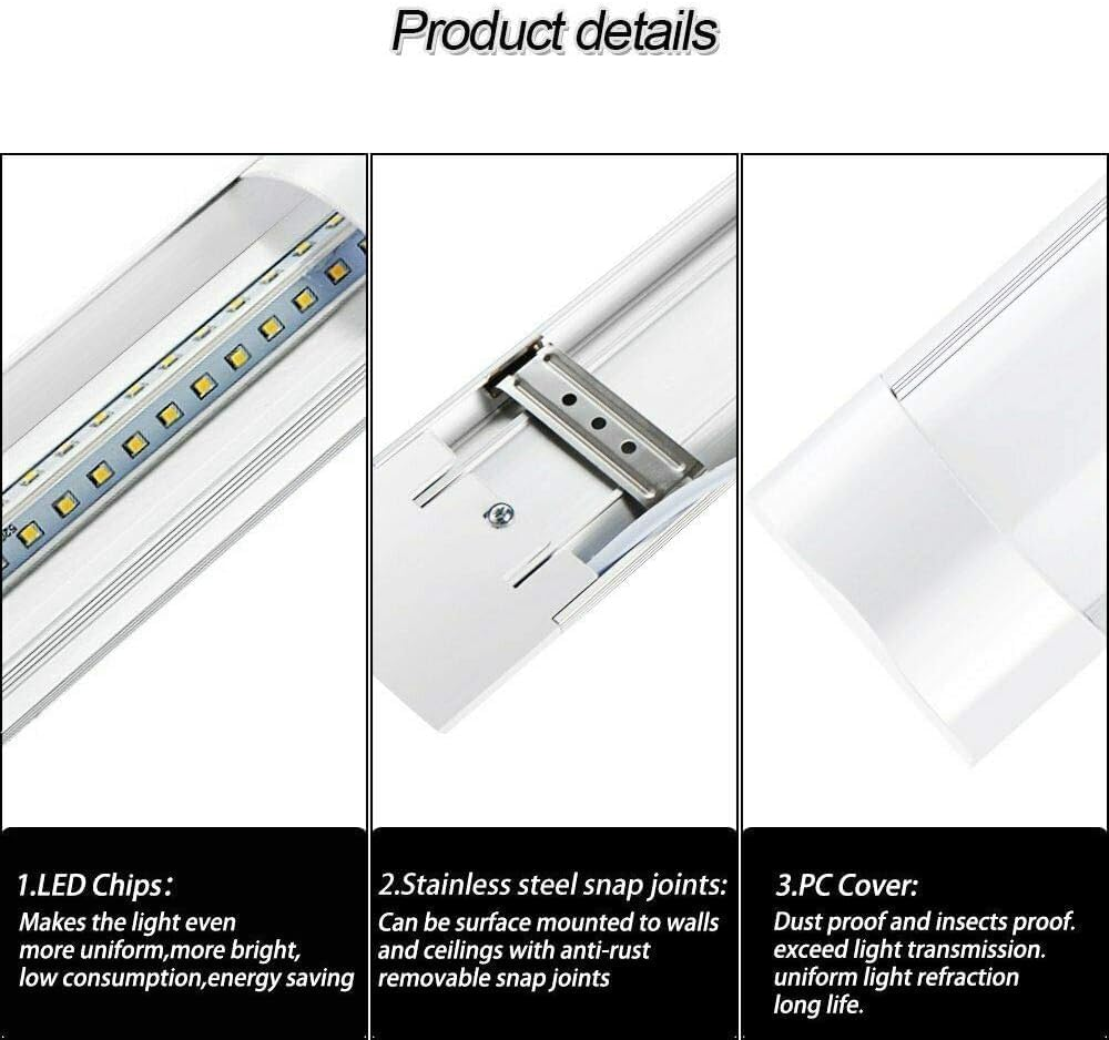Kirli 120Cm 4FT 36W Slim LED Batten Tube Light Linear Ceiling Panel down Lights (120CM 36W 3Pcs) image number 6