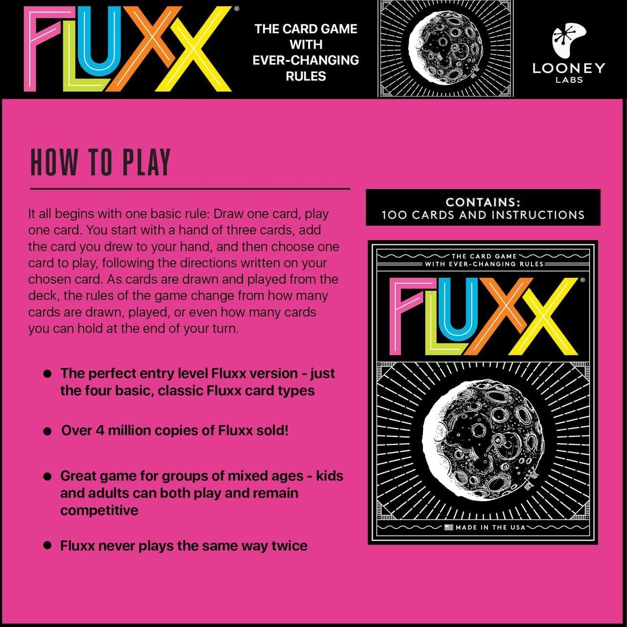 LOONEY LABS Fluxx 5.0 Card Game - Card Games for Game Night,Black