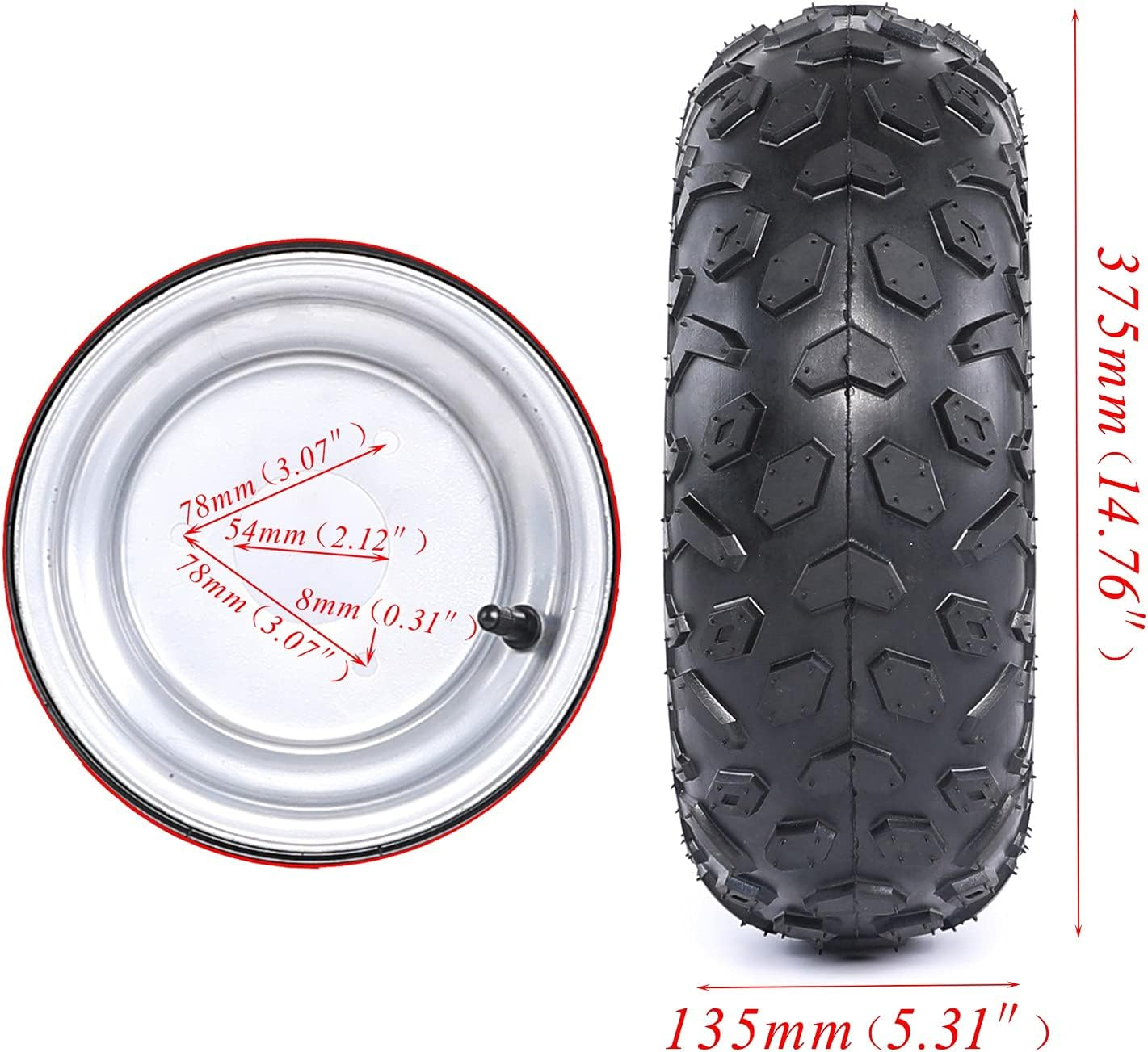 YC Yier Complete 32-Inch Rear Axle Kit, DIY Go-Kart Live Axle for Atvs, Quads, Buggies, Go Karts, and Golf Carts - Includes 6 Inch Go Cart Wheels, Steering Shaft, Brakes, Hubs and Chain Sprocket image number 4