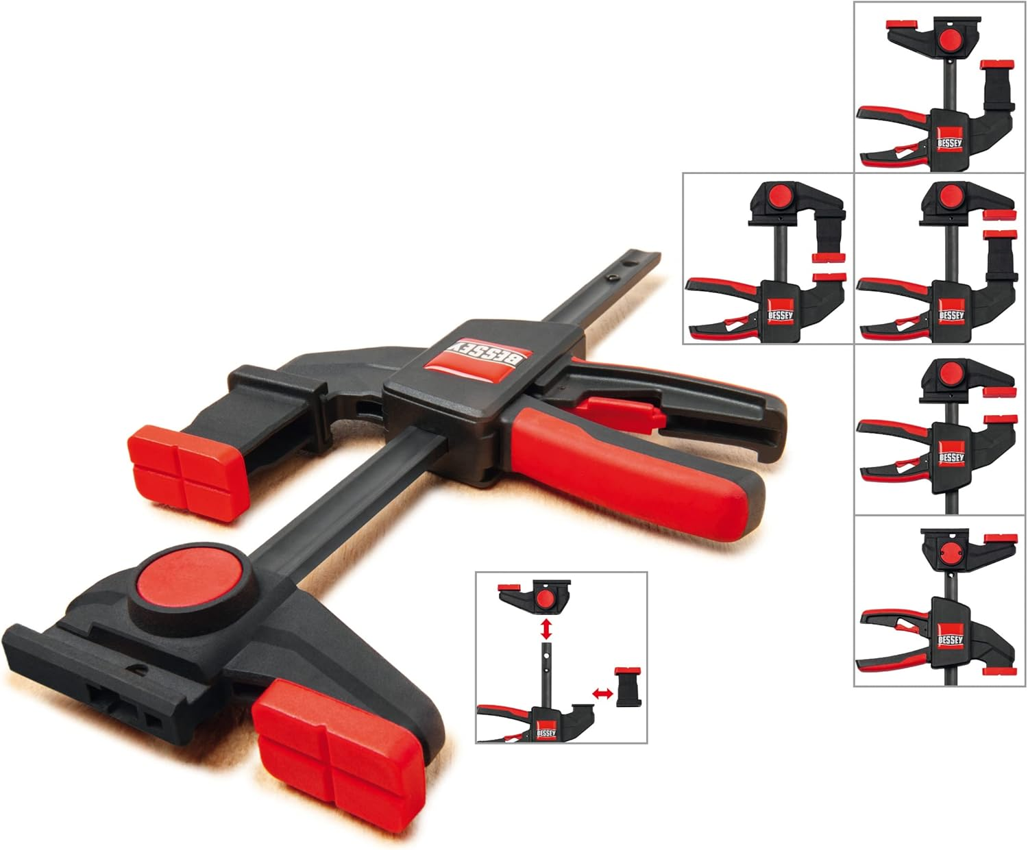 BESSEY EZR-SET, 6 In., One Hand Table/Track Clamp, Multi-Use image number 2