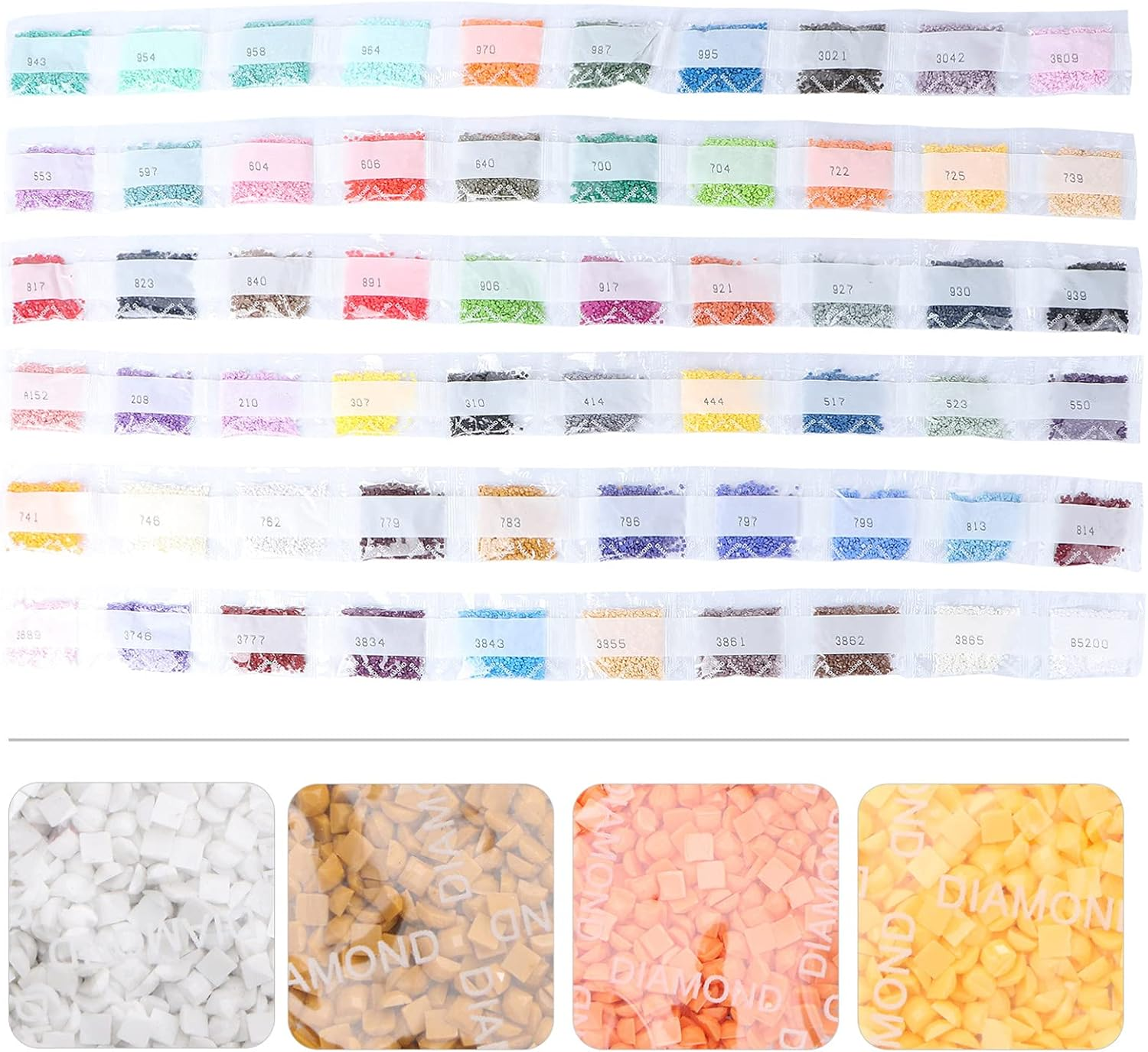 Ciieeo Diamond Drawing Square Diamond Beads for DIY Art Resin Rhinestone Painting Accessories Perfect for Decorations image number 1