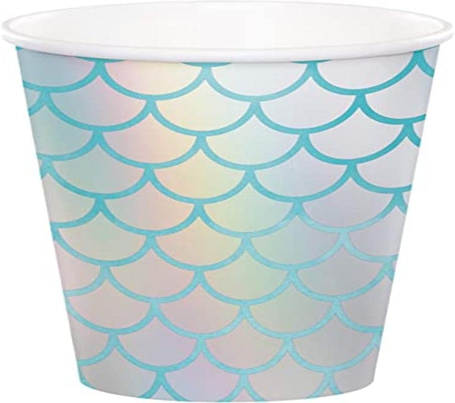 Creative Converting Mermaid Shine Iridescent Paper Cups 8-Pieces, 266 Ml Capacity image number 1