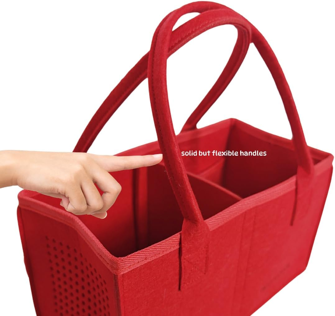 Case for Toniebox Music Box Carry Bag Felt with Inner Pocket Red Color with Partition and Elastic Straps 2025