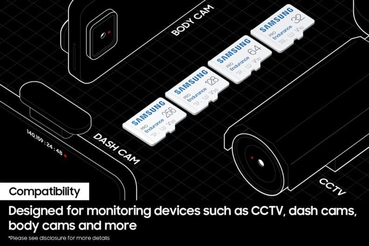SAMSUNG PRO Endurance New Portable SSD, 1TB, 128GB, Solid State Drive for Monitoring Devices, Long Lasting Performance, 2022 image number 2