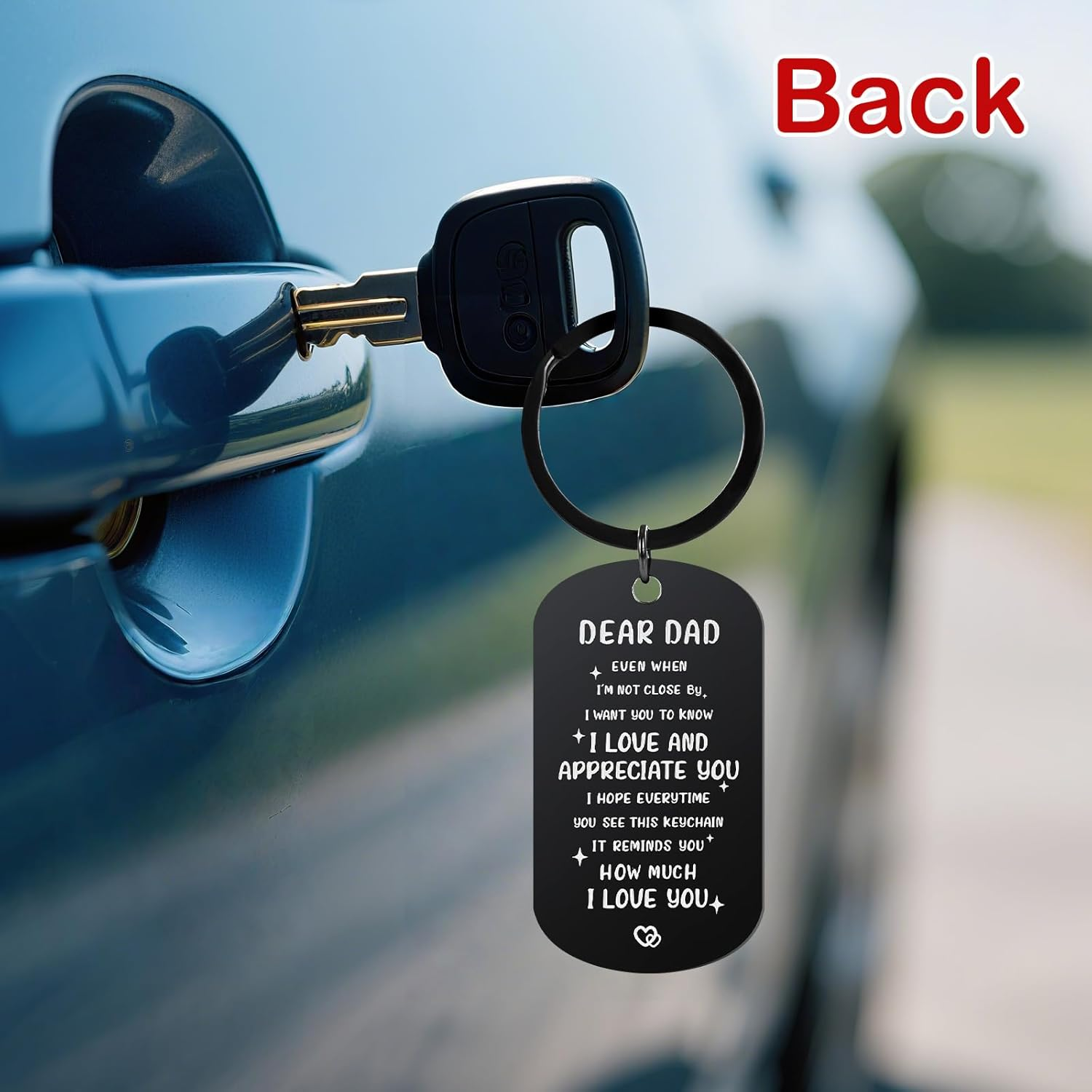 Dad Keychain, Fathers Day Gift Ideas, from Daughter, Son, Birthday, Valentine'S Day Christmas Day for Dad, Black image number 3