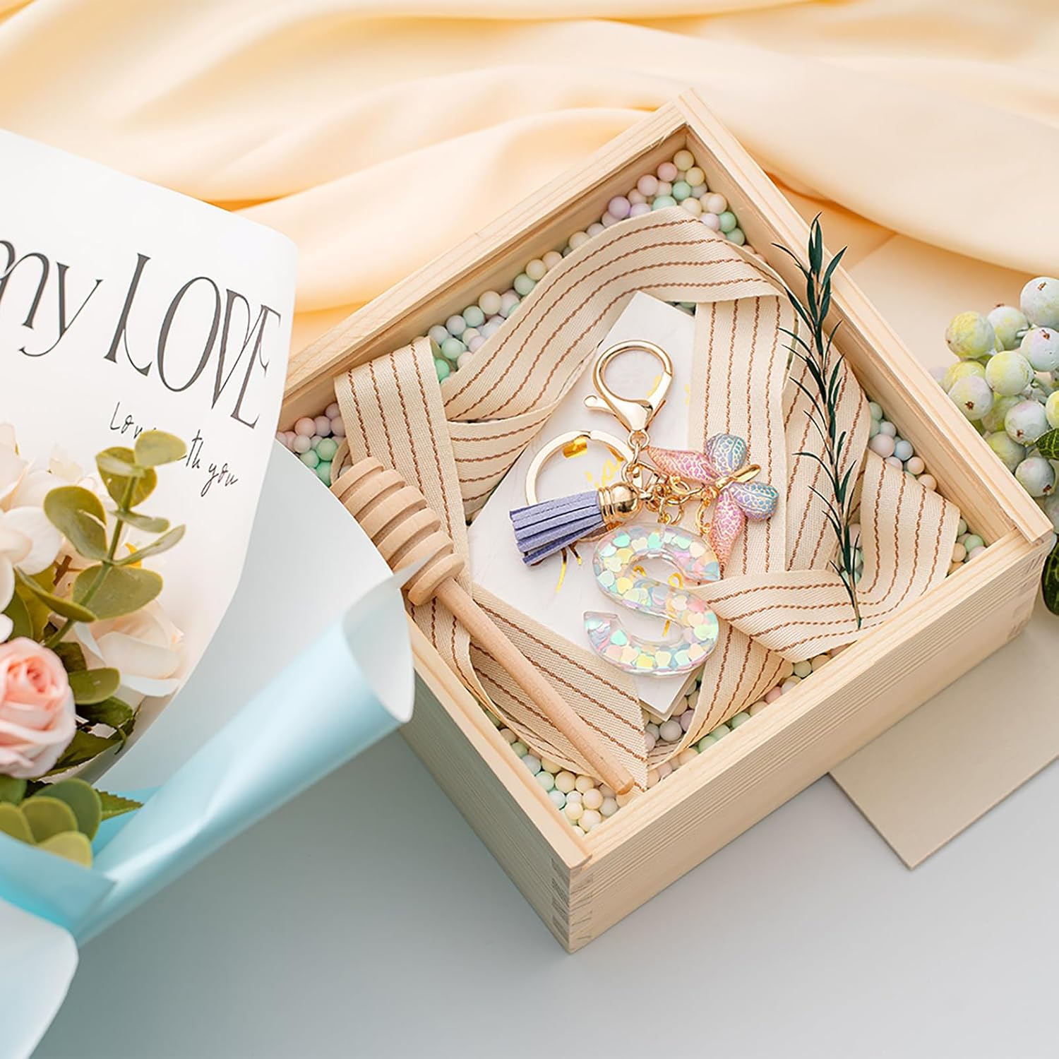 Letter Keychains for Girls Butterfly Keychain Key Ring Women image number 4