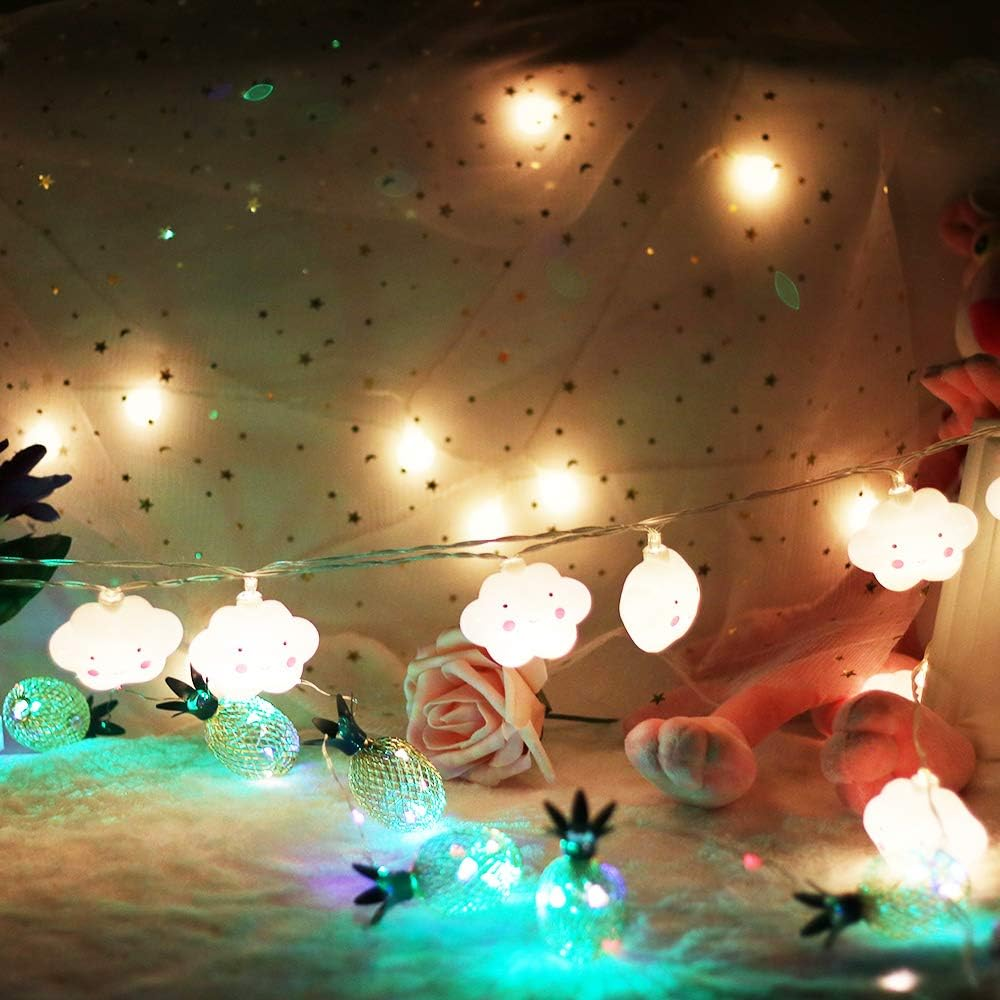 Ghost Baby Kids Cute Cloud with Face Shape Lamp Room Light Corridor Decor Small Night Light (White) Halloween Christmas Holiday String Lights 20 Lamps with Battery Powered Party Classroom Decor image number 2