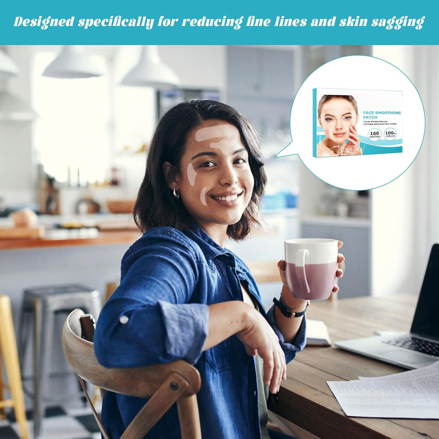 Face Tape for Wrinkles, Silicone Wrinkle Patches, Wrinkles Schminkles, Reusable Face Tape for Reducing Forehead Eye, Mouth or Forehead Wrinkles, anti Wrinkle Patches for Face Overnight Prevention