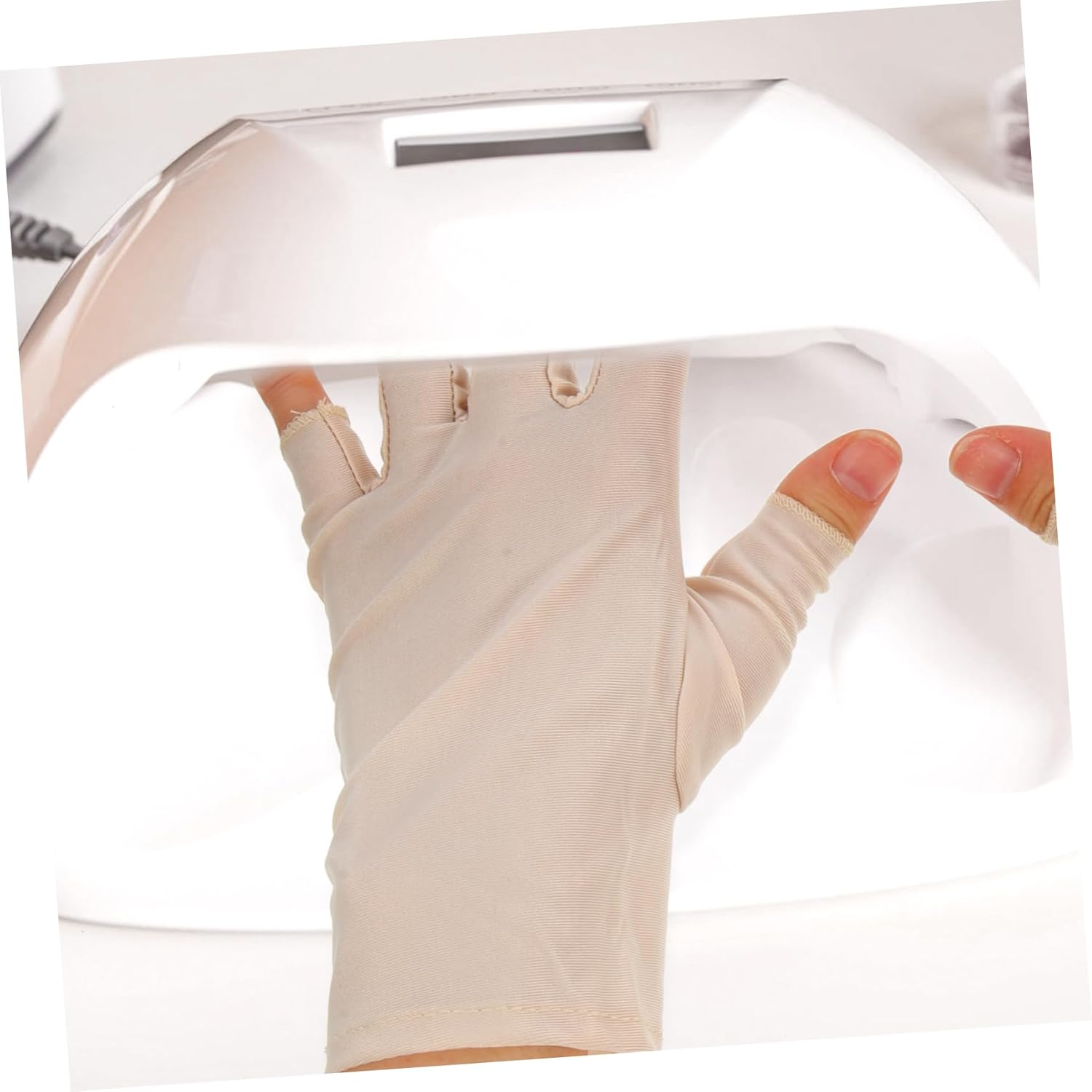 BAZEITFLOW 1Pair Fingerless UV Protection Gloves for Gel Nail Lamp UV Manicure Gloves Shield Hands from UV Rays for Nail Art and Home Use image number 5