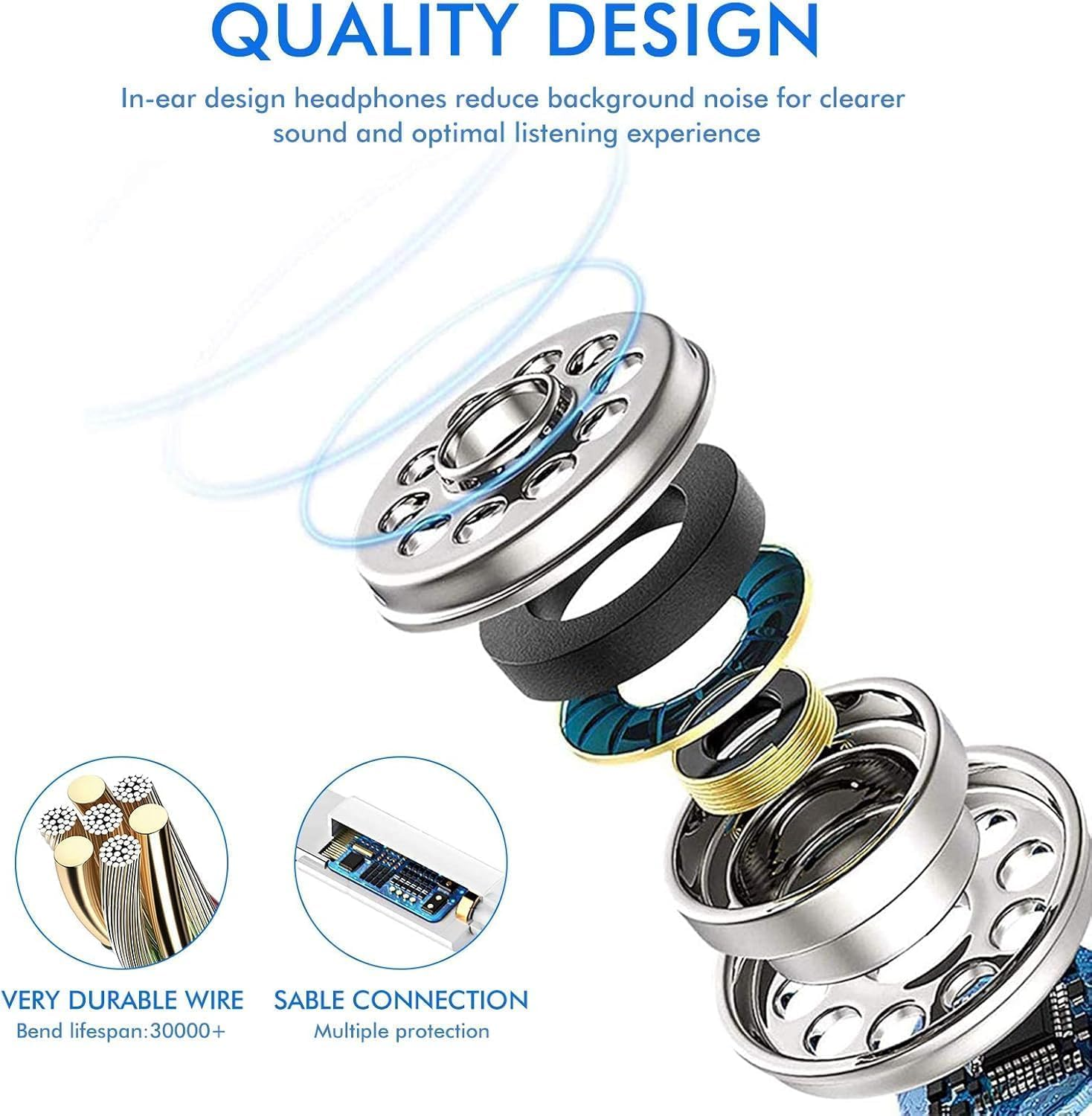 Headphones for Iphone Earbuds In-Ear Wired Earphones with Built-In Microphone & Volume Control, Noise Canceling Isolating Headsets Compatible with Iphone 14/13/12/11 Pro Max/Xs Max/Xr/X/7/8 Plus image number 4