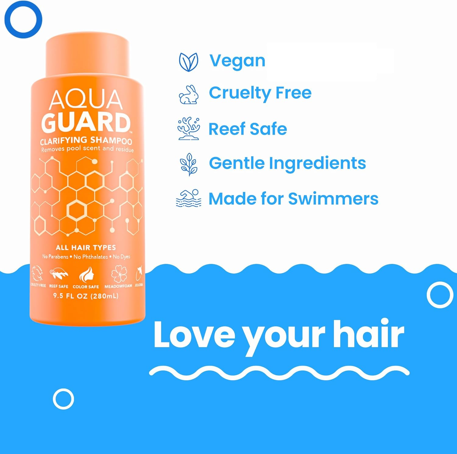 AQUA GUARD Clarifying Shampoo | Remove Chlorine & Pool Hair Smell | Paraben Free, Vegan, Color Safe, Leaping Bunny Certified image number 4