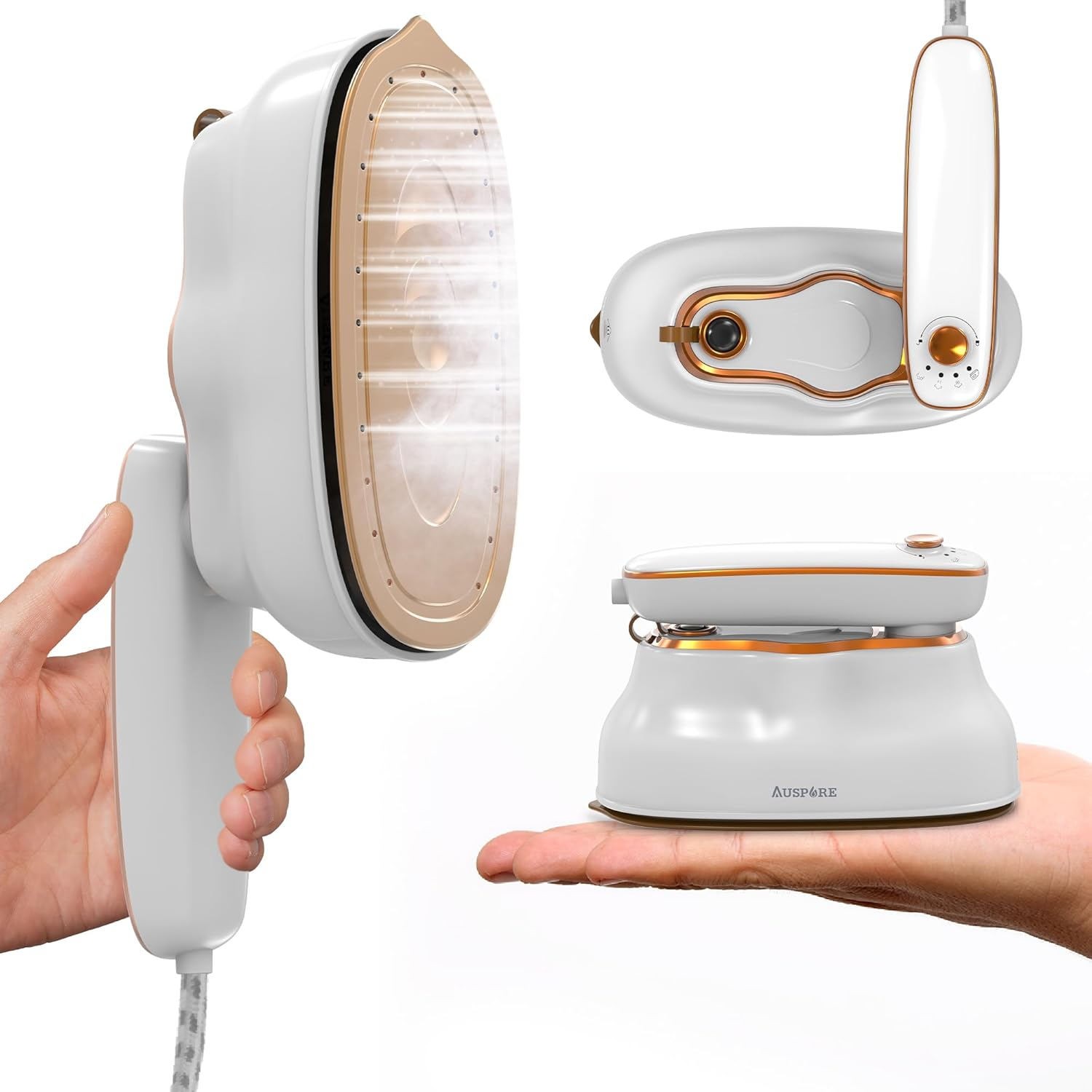 AUSPURE Garment Steamer, 2-In-1 Iron & Clothes Hand Steamer, With, 200Ml Water Tank, 3 Steam Levels, 22G/Min High Steam Output, 1430W, 20Sec Fast Heat-Up, Powerful Wrinkle Removal image number 2
