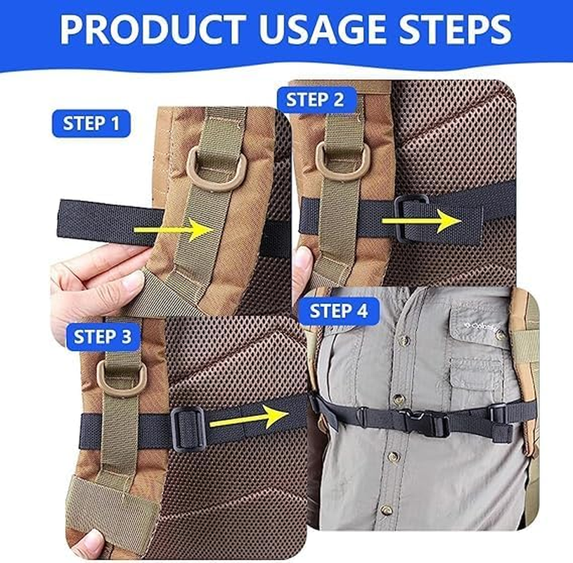 Adjustable Backpack Sternum Strap, 5Pcs Heavy Duty Backpack Chest Straps,Quick Release Sternum Straps with Slide D-Ring,Non-Slip Quick Release Backpack Sternum Strap for Hiking and Jogging image number 1