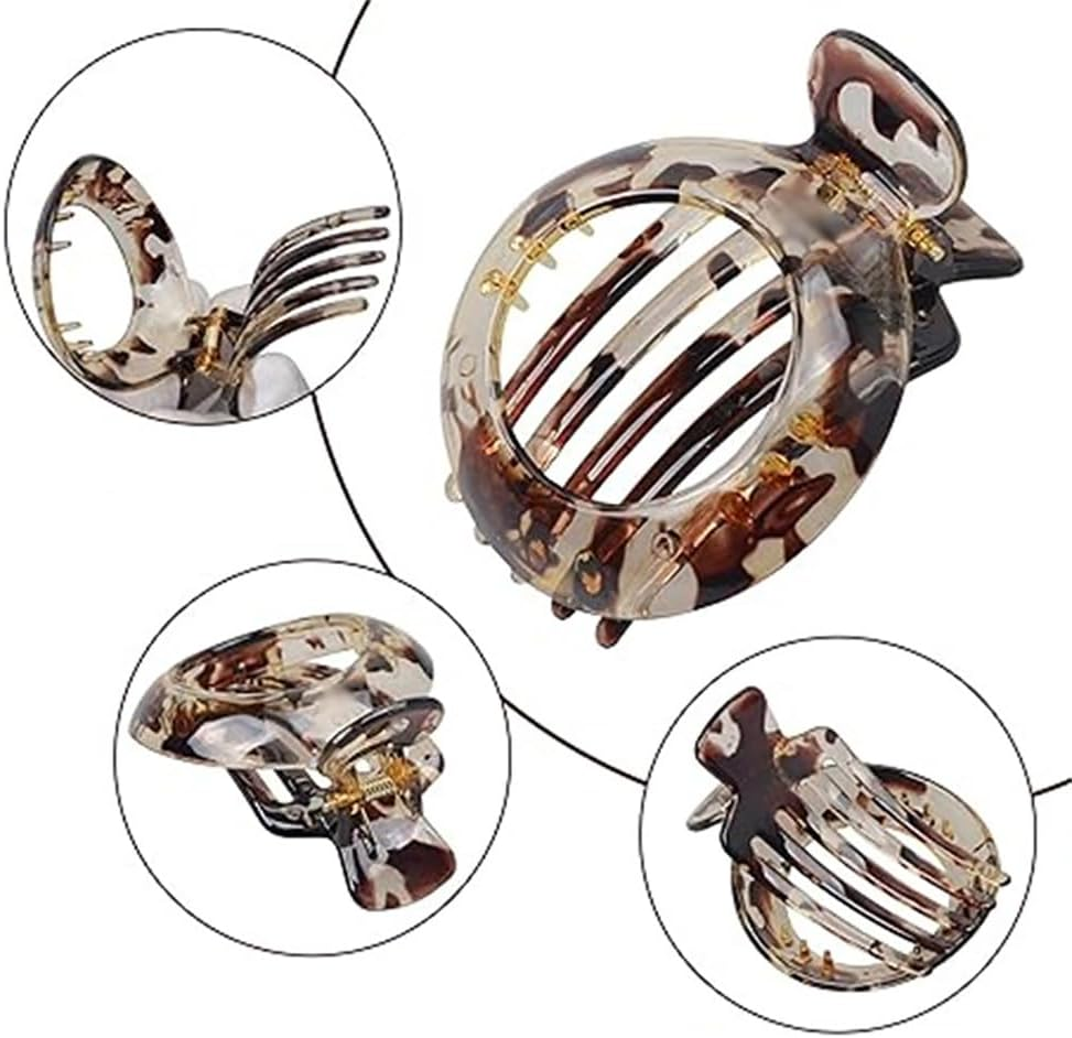 4 Pcs Small Flat Hair Claw Clips Non Slip Plastic Strong Grip French Hair Claws Accessories with Durable Spring Action image number 4