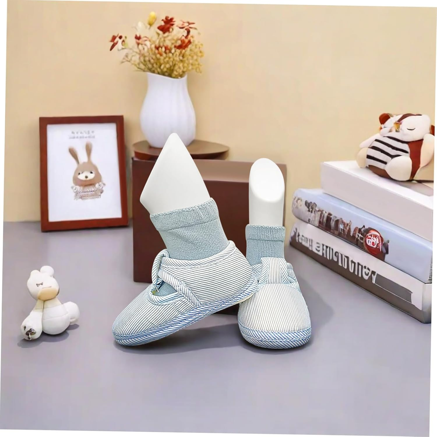 IMIKEYA 4Pcs Baby Foot Model Small Plastic Foot Mannequin Reusable Display Shoe Mannequin for Retail Store Supply White and Skin Tone 11.5Cm 14Cm image number 2