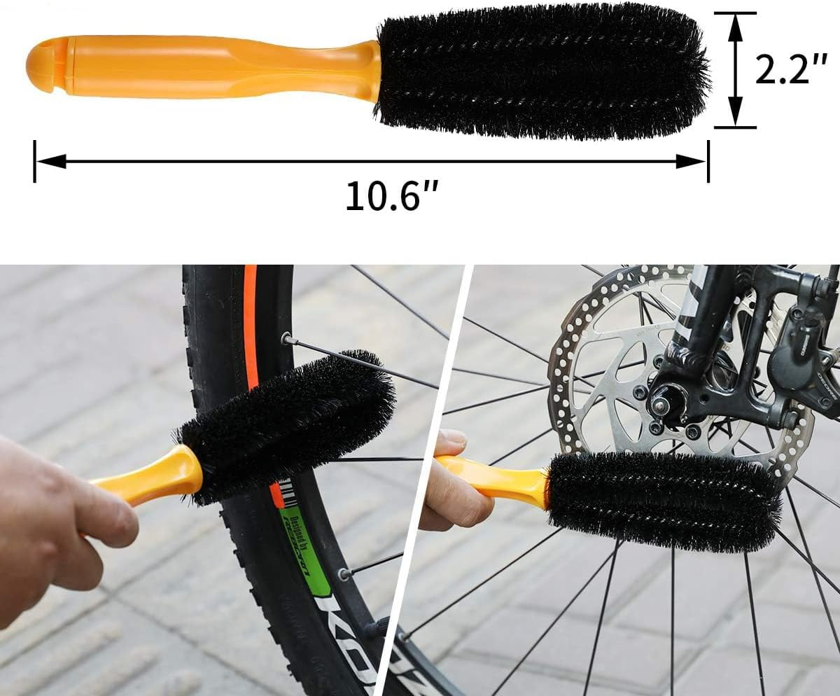 WOYAODONG 8 Pcs Precision Bicycle Cleaning Brush Tool Including Bike Chain Scrubber, Suitable for Mountain, Road, City, Hybrid,Bmx Bike and Folding Bike