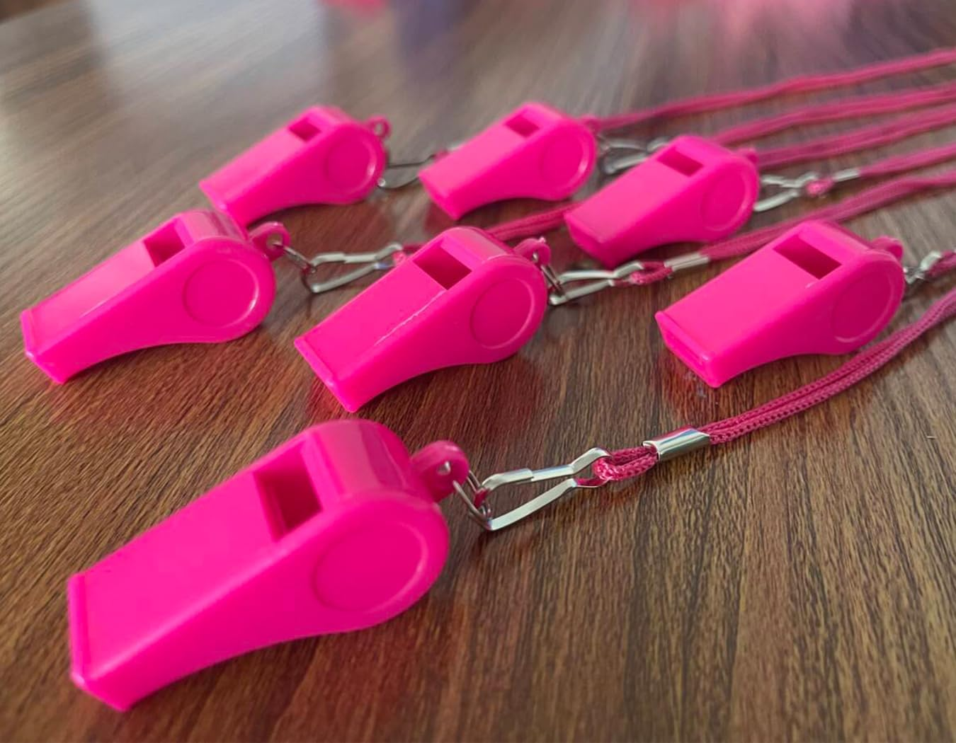 DYBADYSA 20 Pcs Plastic Loud Whistles with Lanyard for Referee Coaches Basketball Football Sports Training Game Event Lifeguard Survival Emergency Fun School Kids Tool Set Suppliers - Orange image number 2