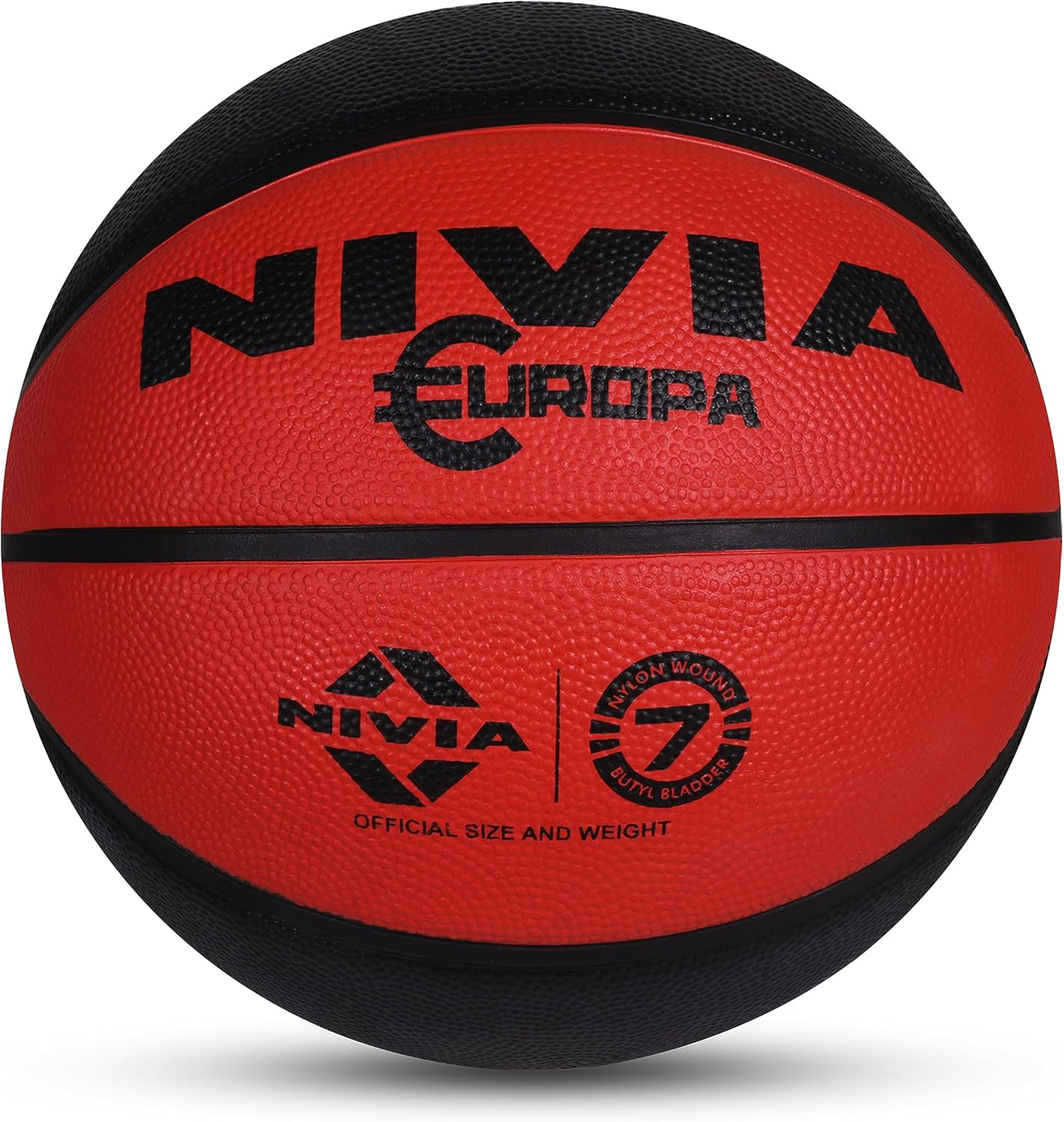 Nivia 634 Europa Basketball | Color: Red & Blue | Size: 7 | 8 Panels | Material Core Bladder Latex | Suitable for Hard Surface | Machine Stitched | Training/Match Ball for Men image number 1