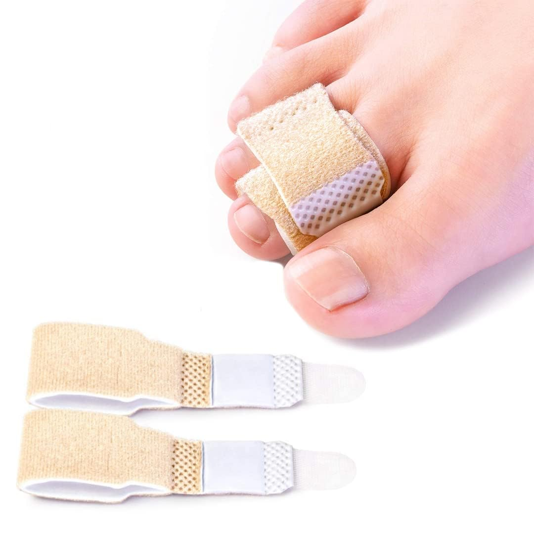 2Pcs Hammer Toe Straightener, Broken Toe Wraps,Toe Cushioned Bandages,Hammer Toe Splints for Correcting Hammer Toes, Broken Toes, Crooked Toes & Overlapping Toes Foot_Drop,Free Size image number 5