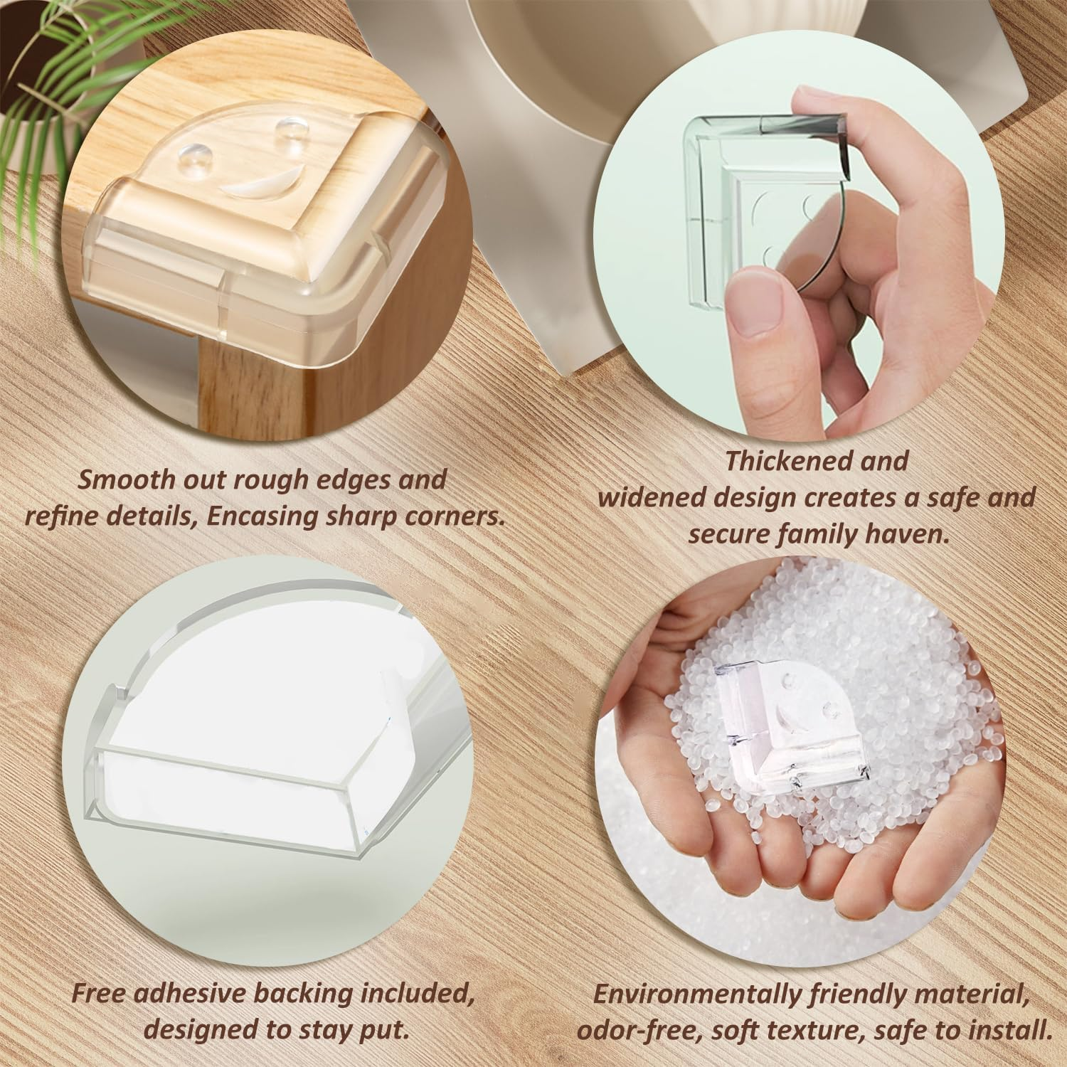 EKIND Clear Corner Guards Thickened Double Layer Edge Protectors Kids Elderly Soft Table Proofing, for Furniture against Sharp Corner (8 Pcs,L Shape Smiling Face) image number 2